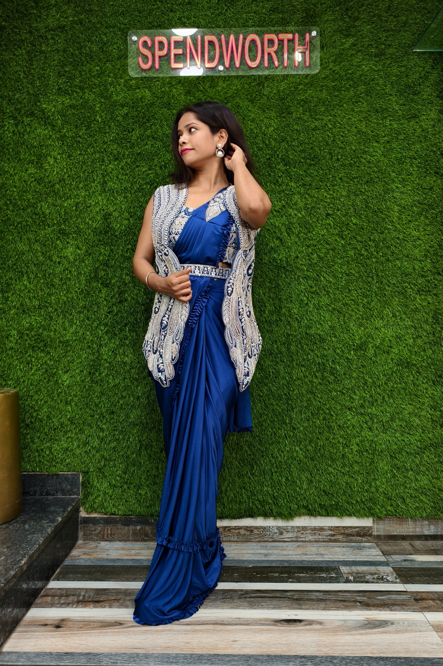 Indo Western dress with shrug