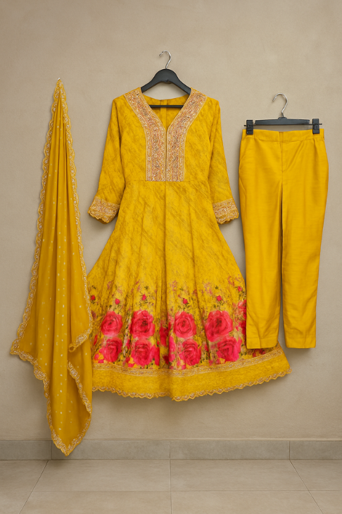 Chinnon Silk Partywear Kurta Set