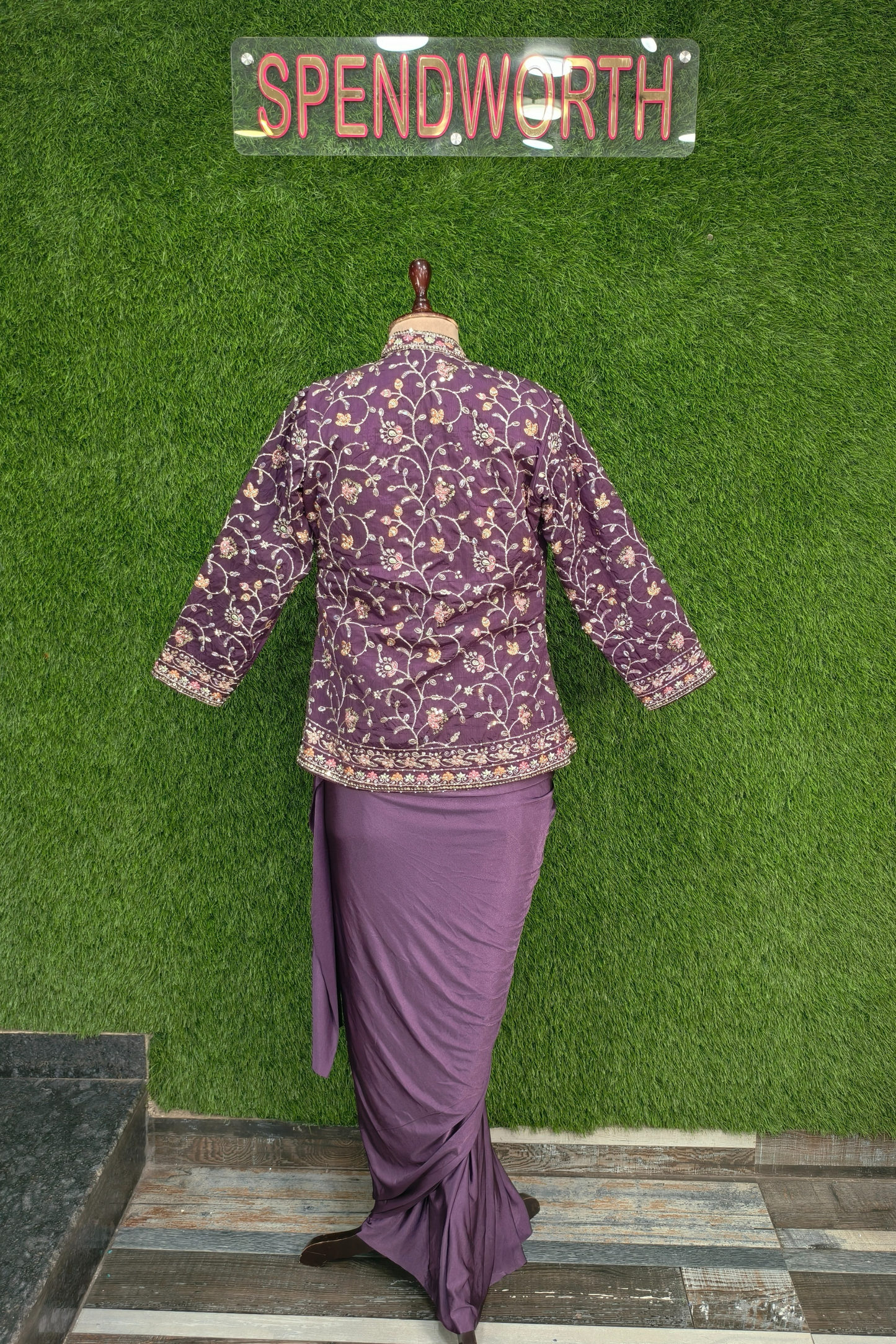 Spaghetti Style Ready to Wear Drape Saree with Jacket