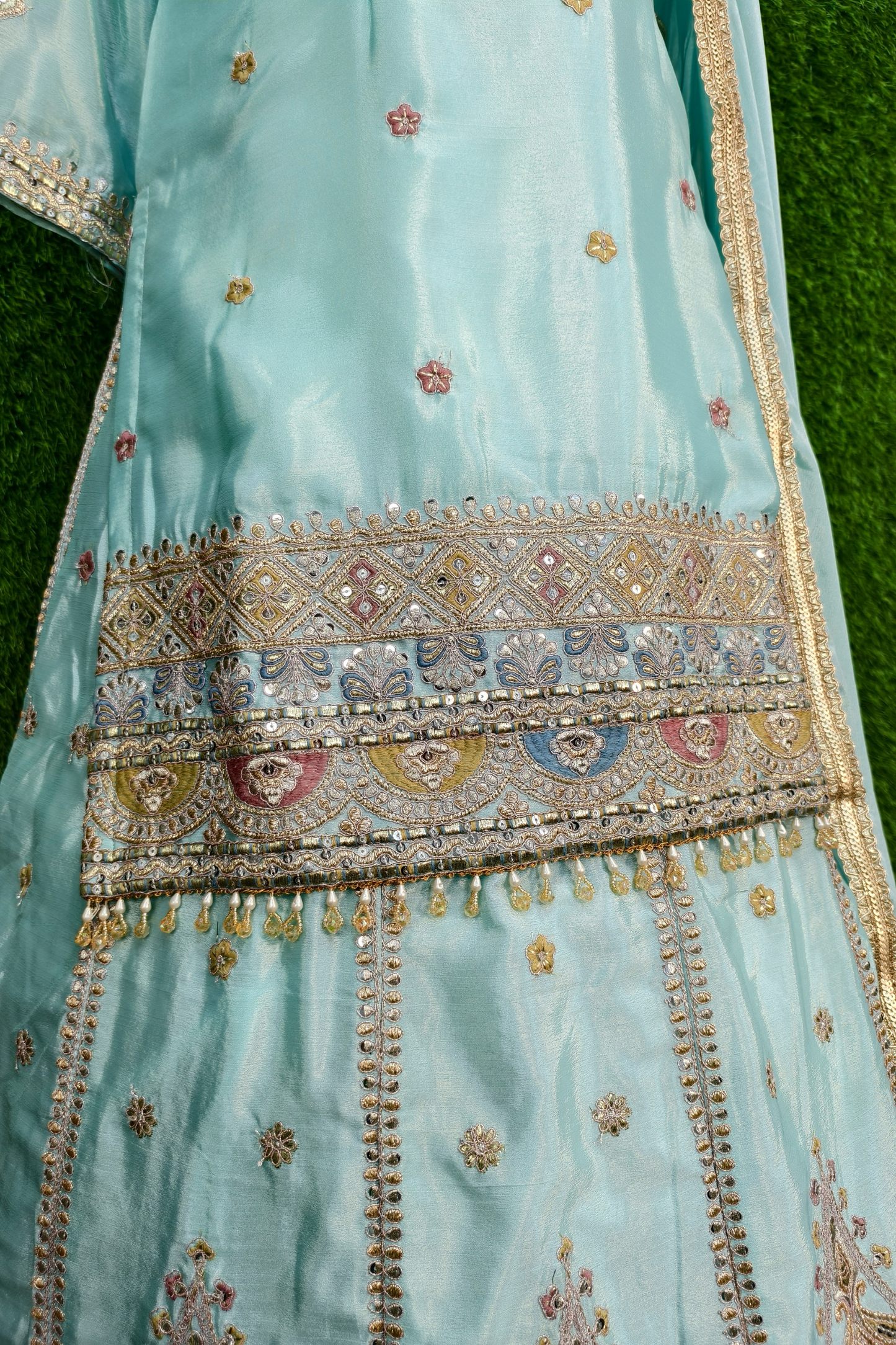 Indo Western Ethnic Wear Dress in Chinnon Silk