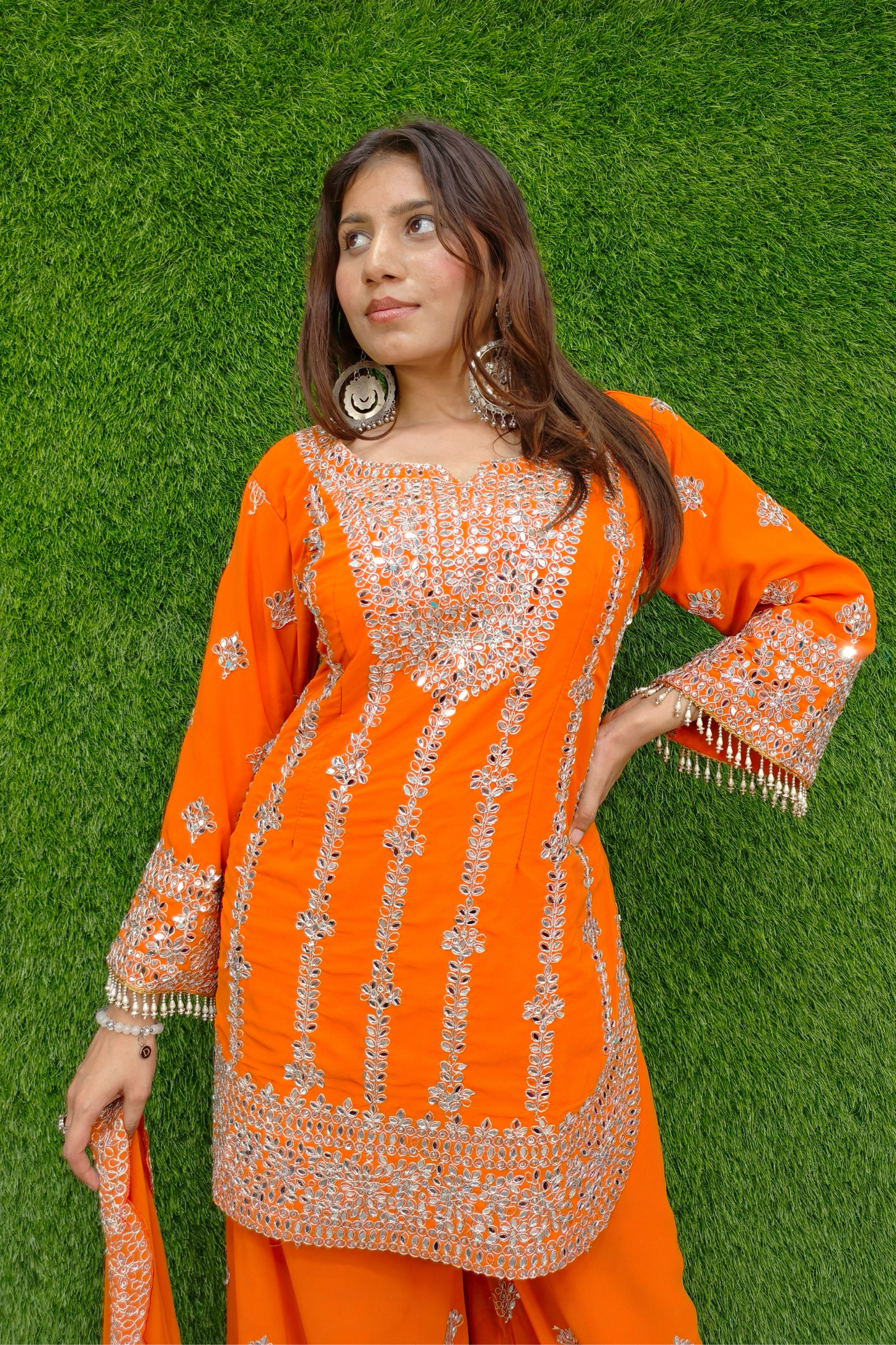 Mirror Work Partywear Sharara Suit