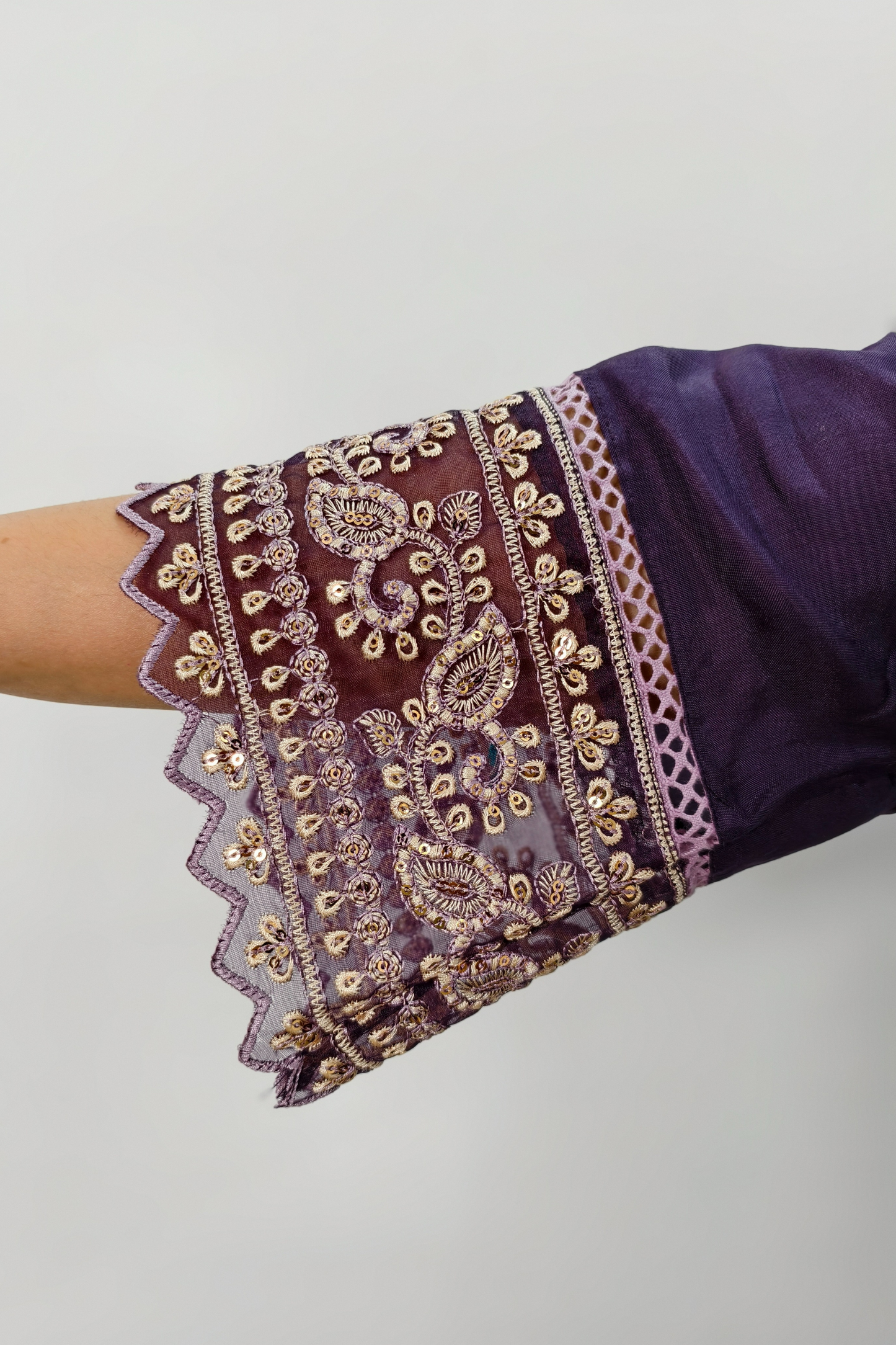 Muslim silk Thread work Anarkali Pakistani suit set with dupatta