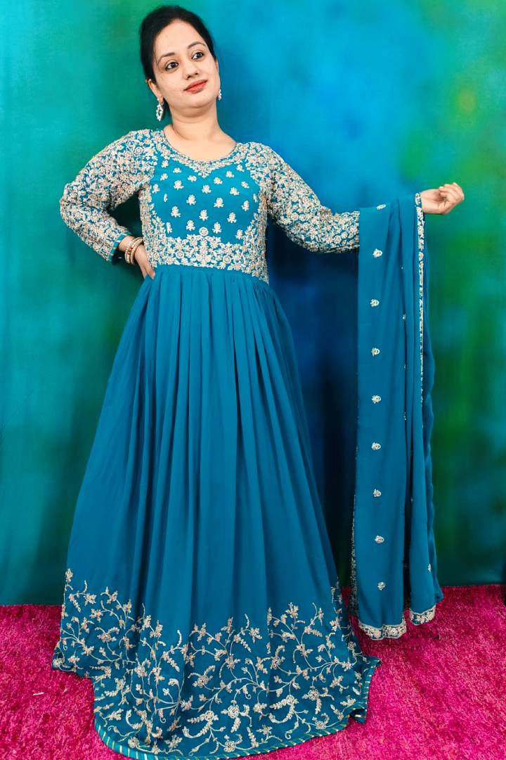 Beautiful Applecut Choli Anarkali Dress In Firozi Colour Spend Worth Clothing All Rights Reserved