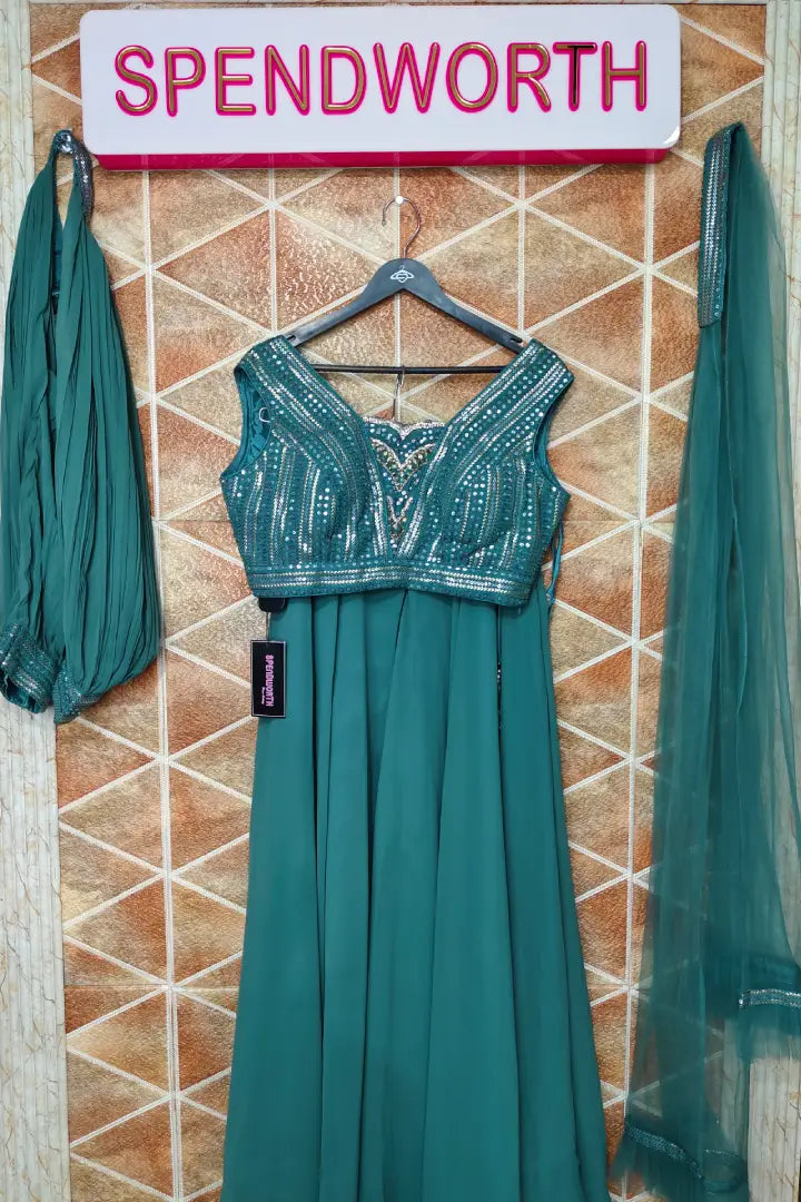 Crop Top Sharara Set With Cape sleeves Design in Mauve