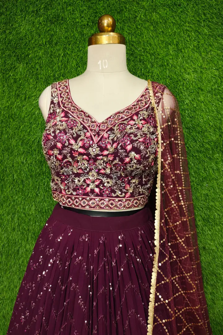 Stylish Blouse Partywear lehenga Choli In Georgette