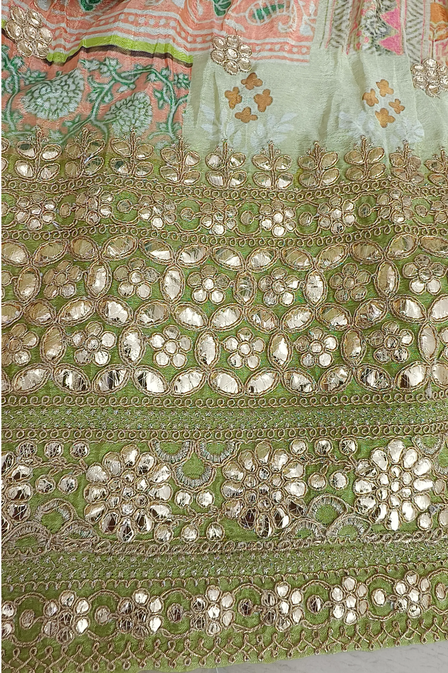 Chinnon Silk Printed Hand Work Anarkali Dress
