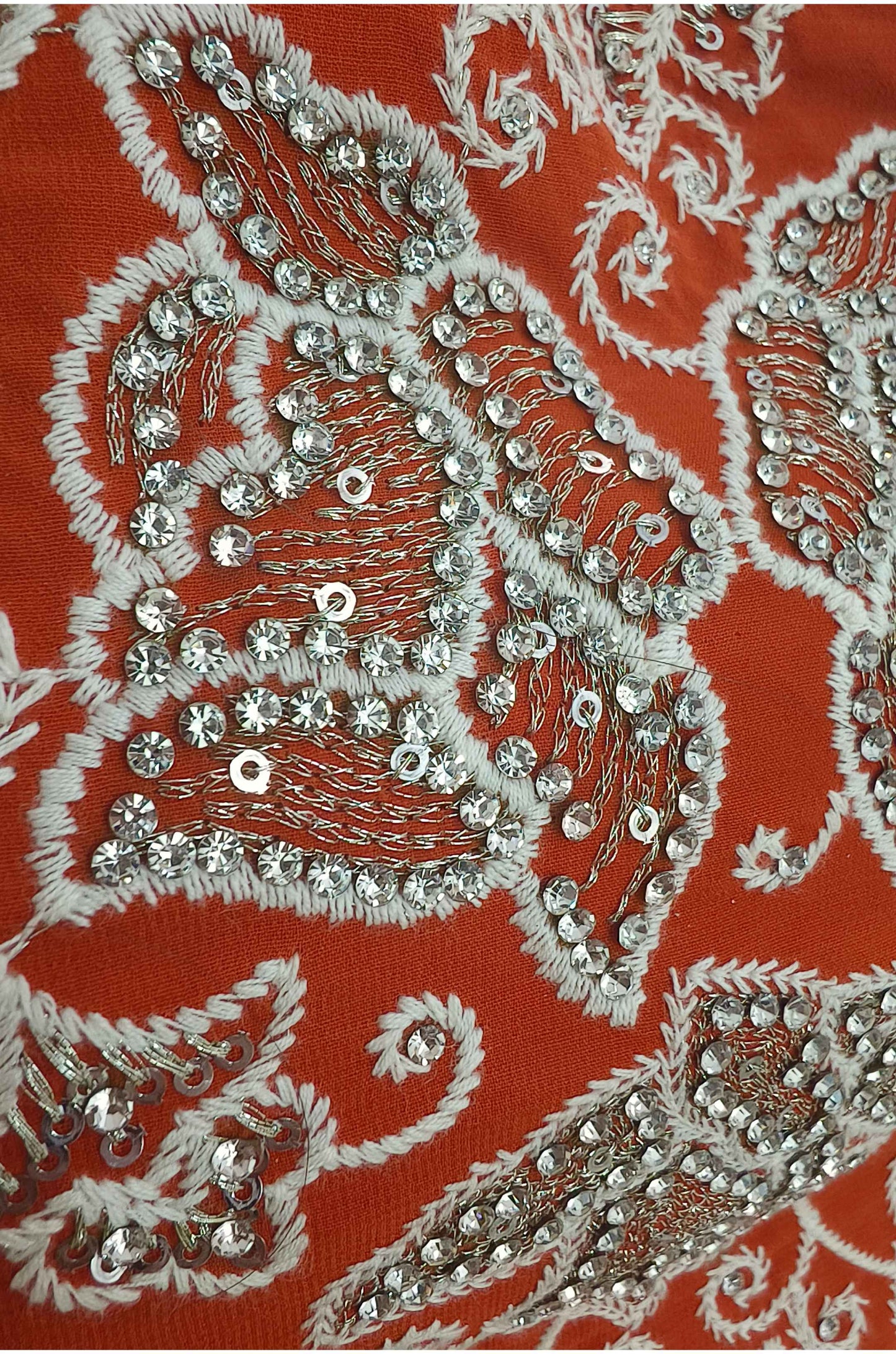 Indo Western Dress  In Georgette With Crop Top sharara And Overshrug In Thread And Sequence Work In Orange