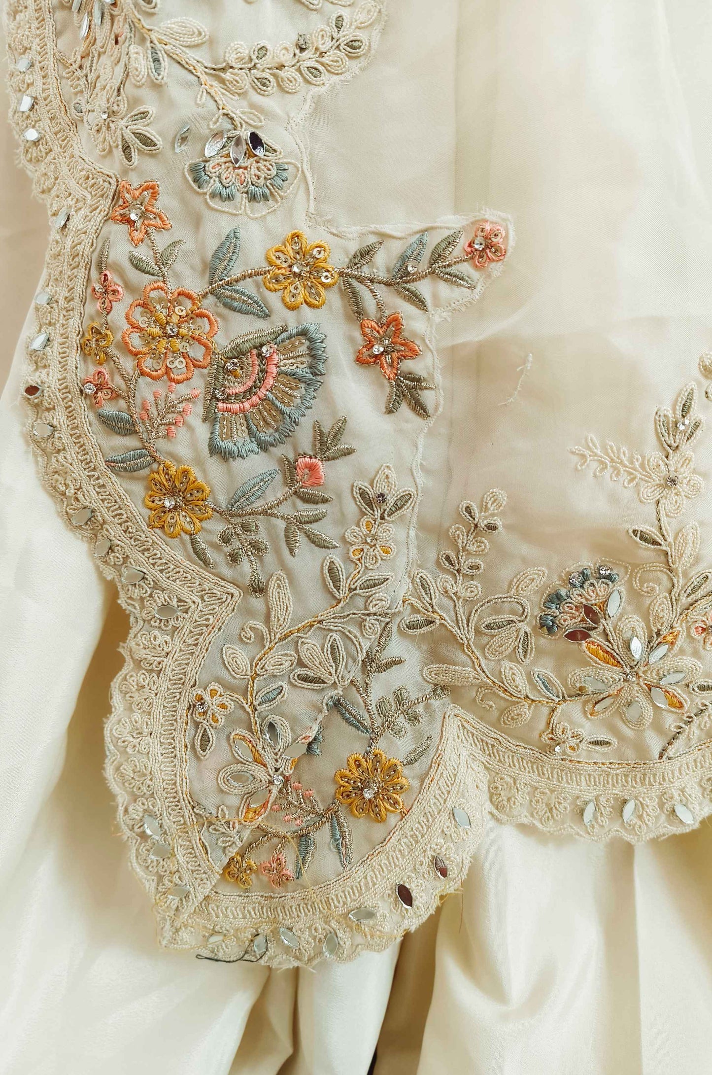 Indo Western Dress With Tulip Skirt Organza Full Embroidered Shrug