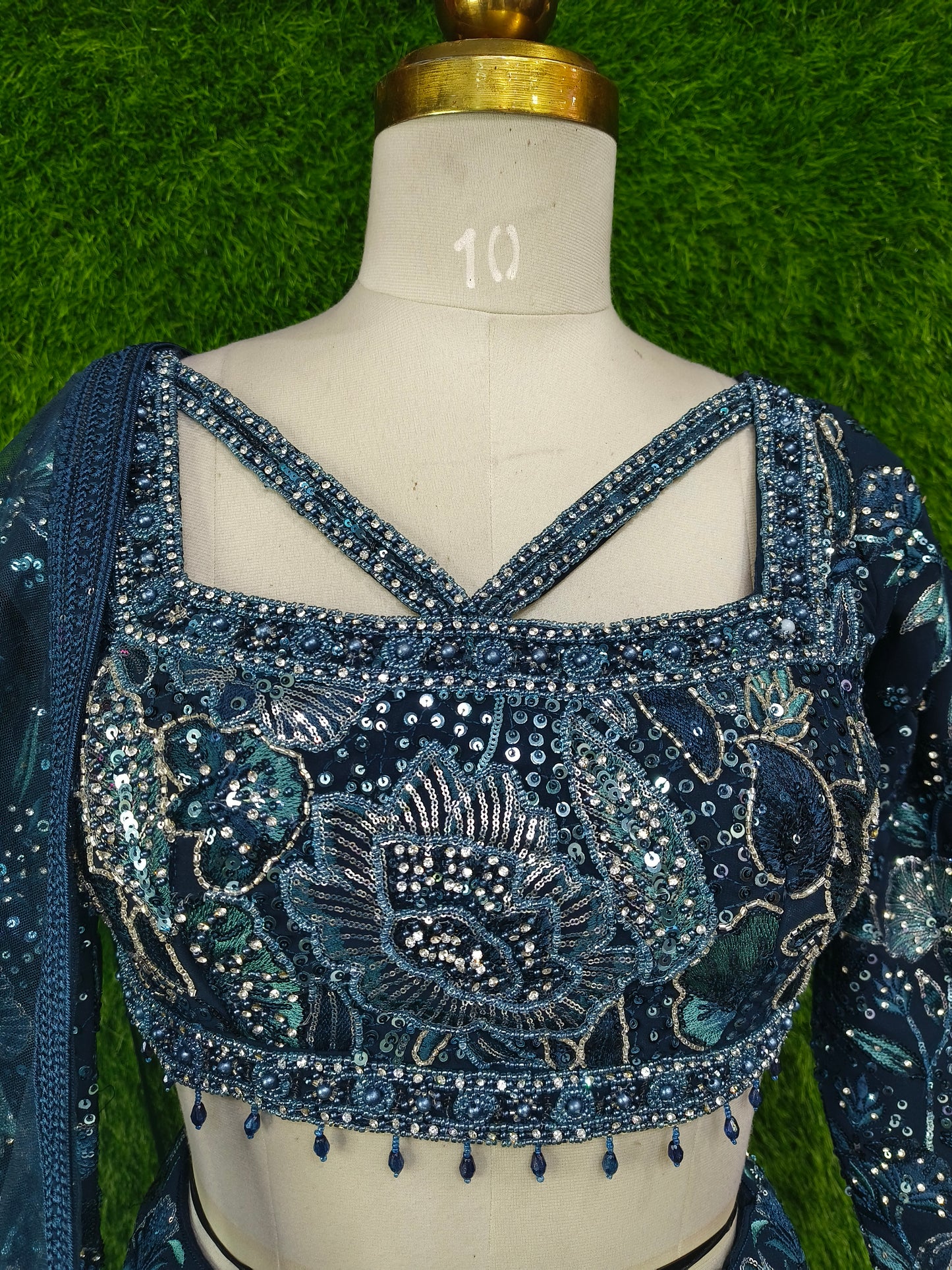 Full Sequence And Thread Work Embroidered Stylish Blouse Heavy lehenga Choli In Blue With Duppatta