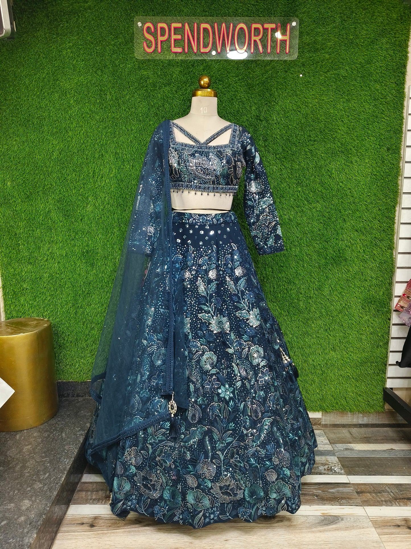 Full Sequence And Thread Work Embroidered Stylish Blouse Heavy lehenga Choli In Blue With Duppatta