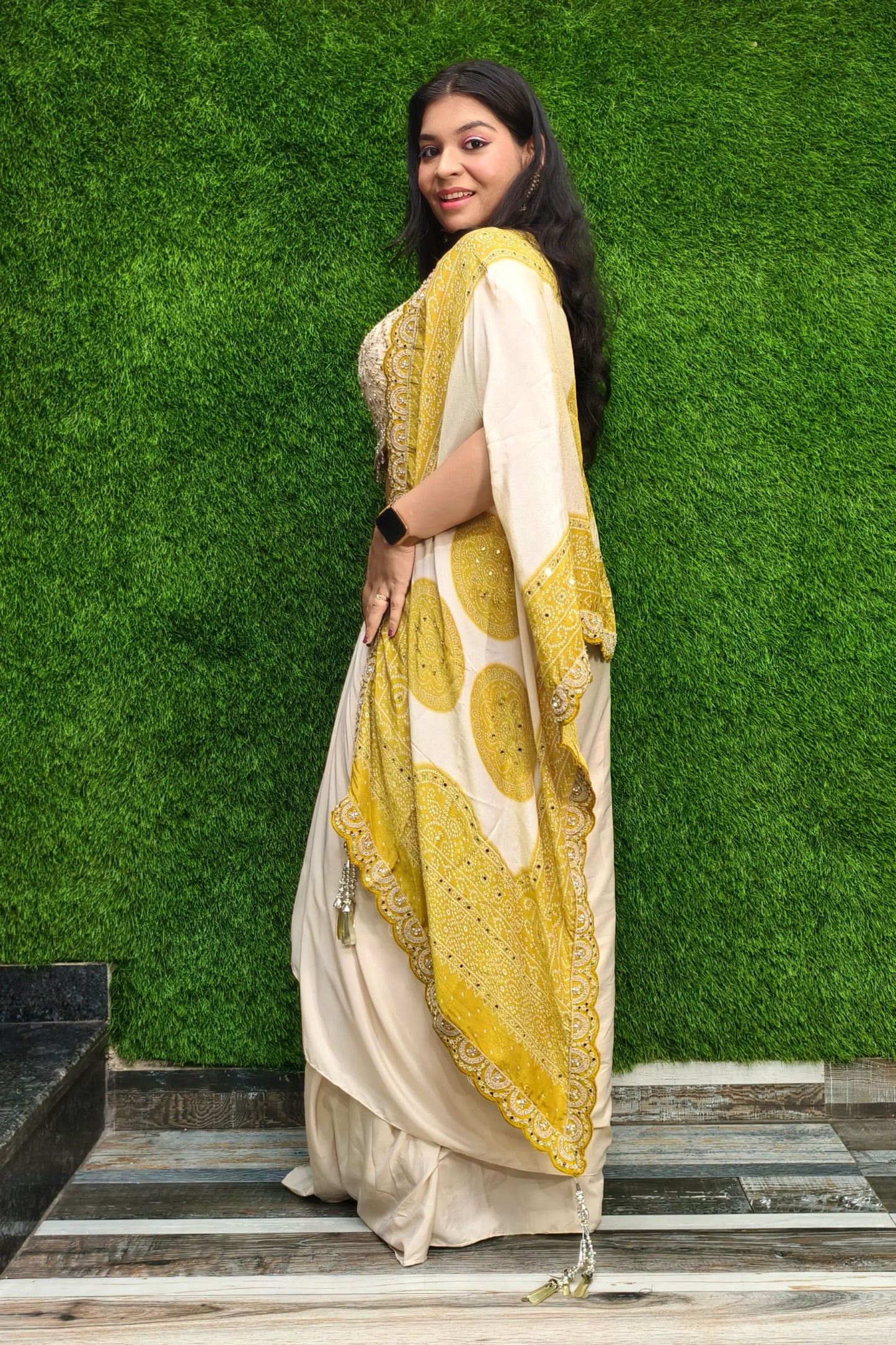 3 Piece Indo western Dress For Haldi Ceremony