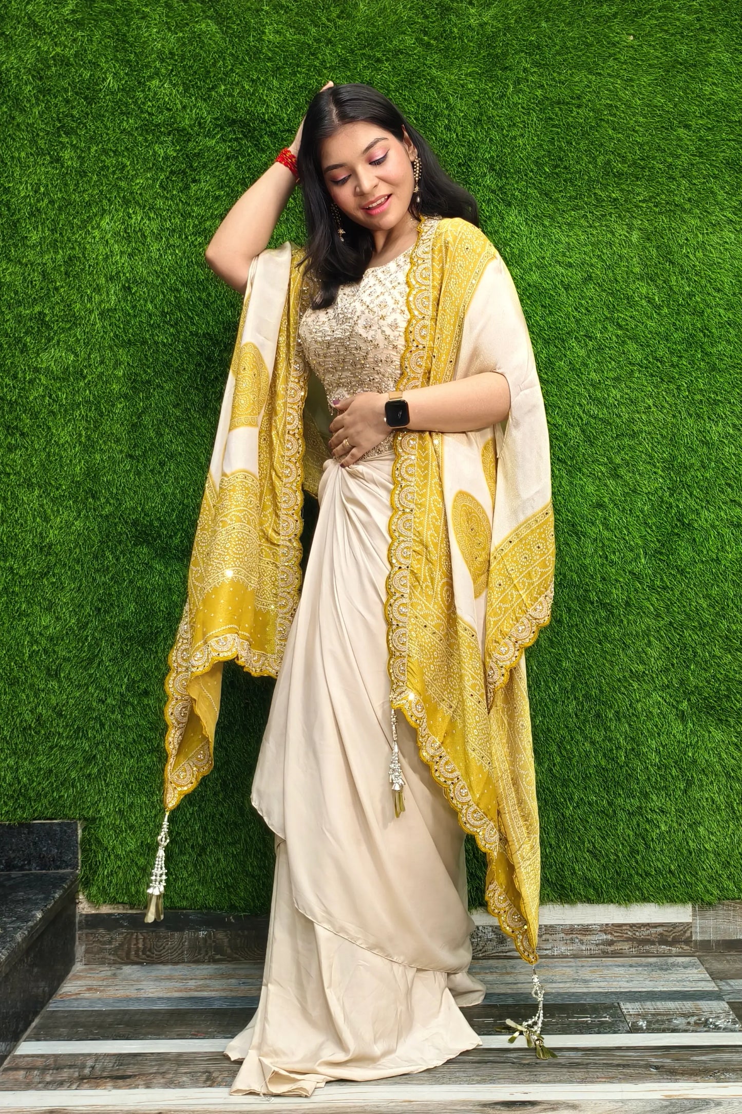 3 Piece Indo western Dress For Haldi Ceremony