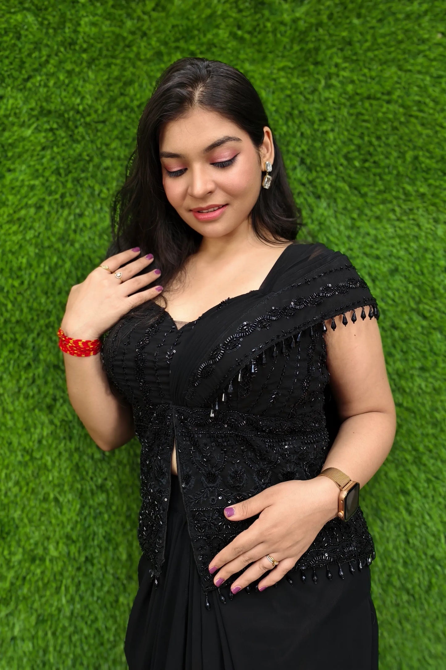 Beautiful Cocktail Peplum Drape Dress in Black