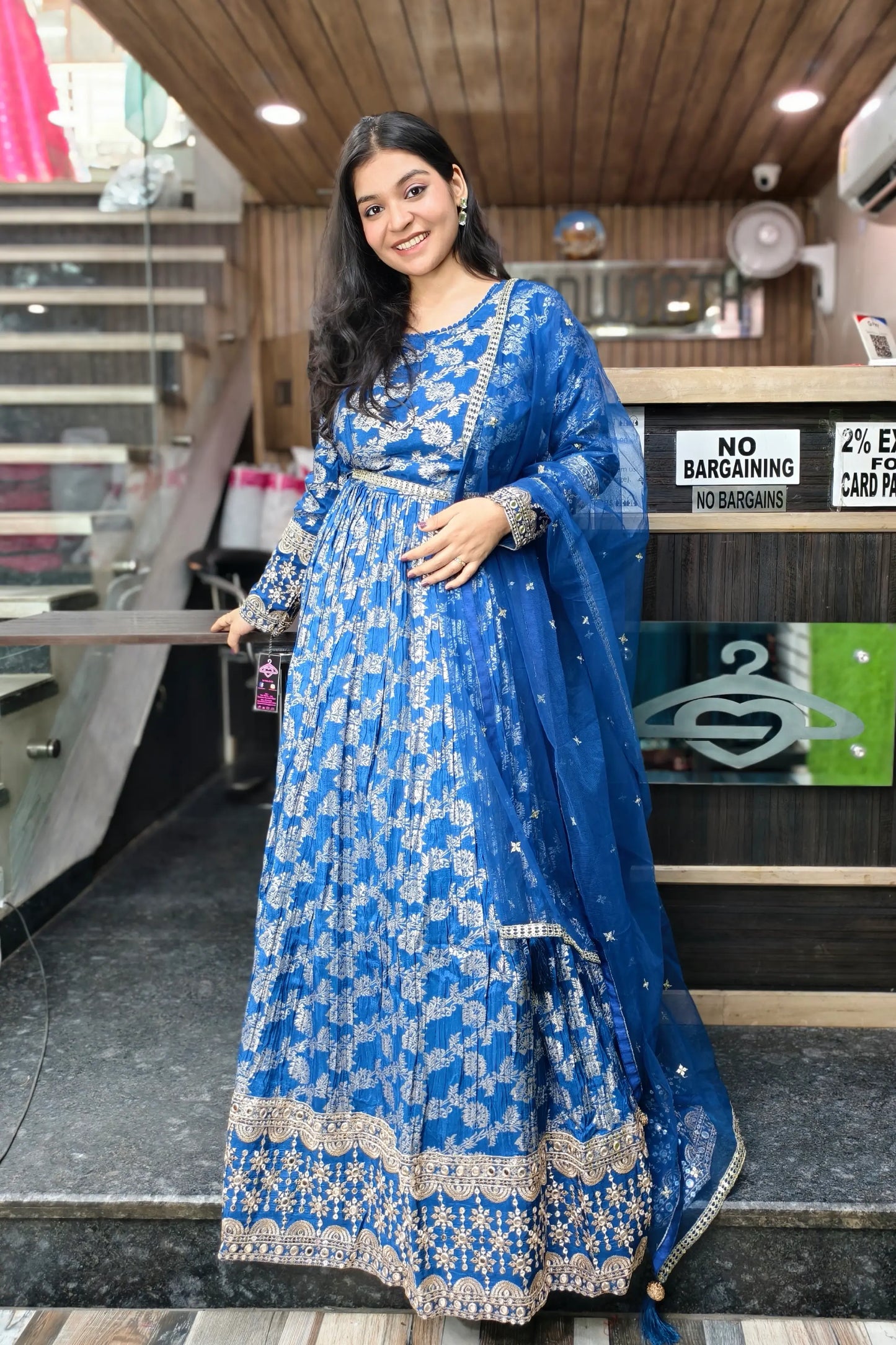 Beautiful Anarkali Dress With duppatta In Pure Banarasi