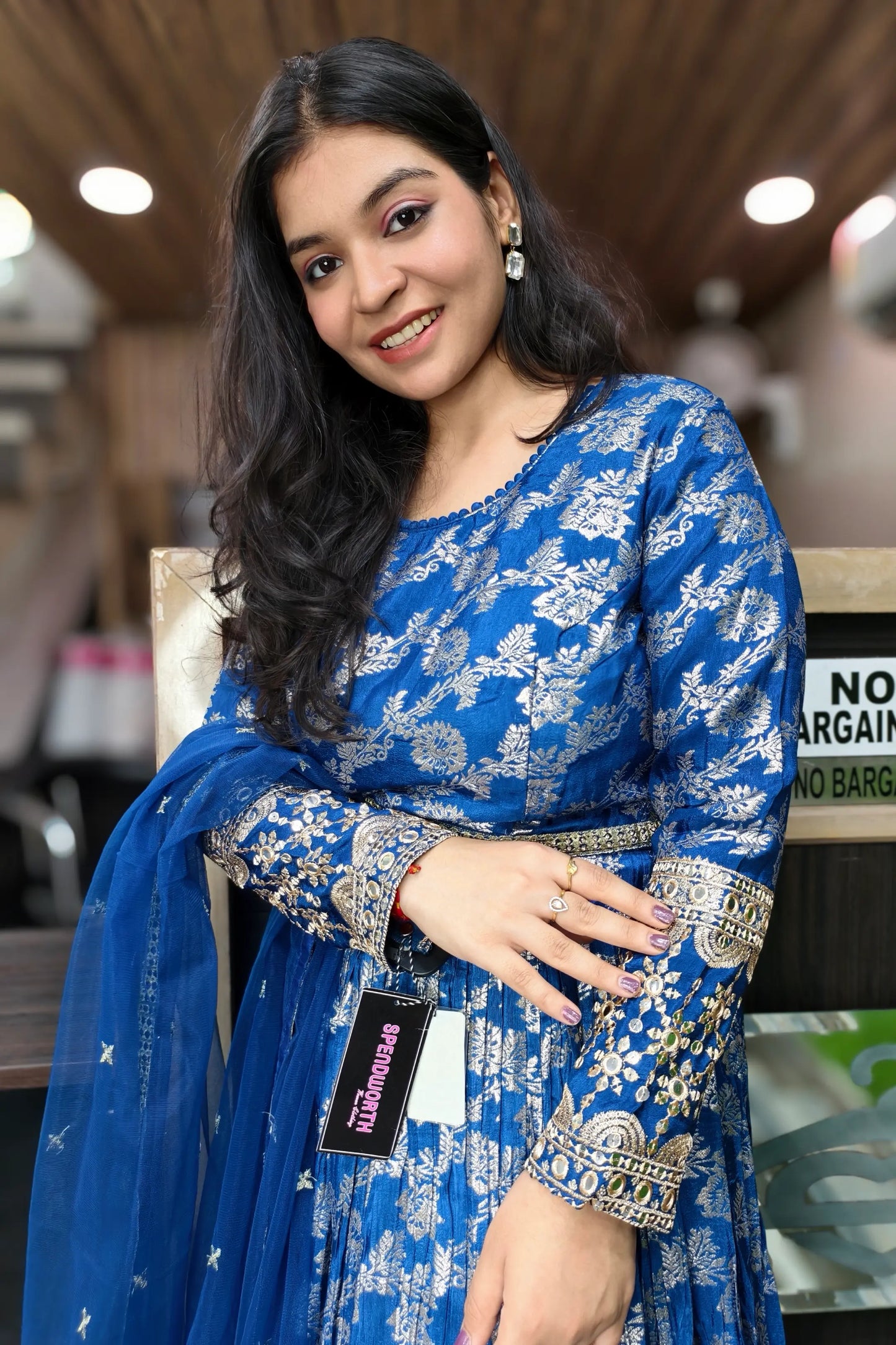 Beautiful Anarkali Dress With duppatta In Pure Banarasi