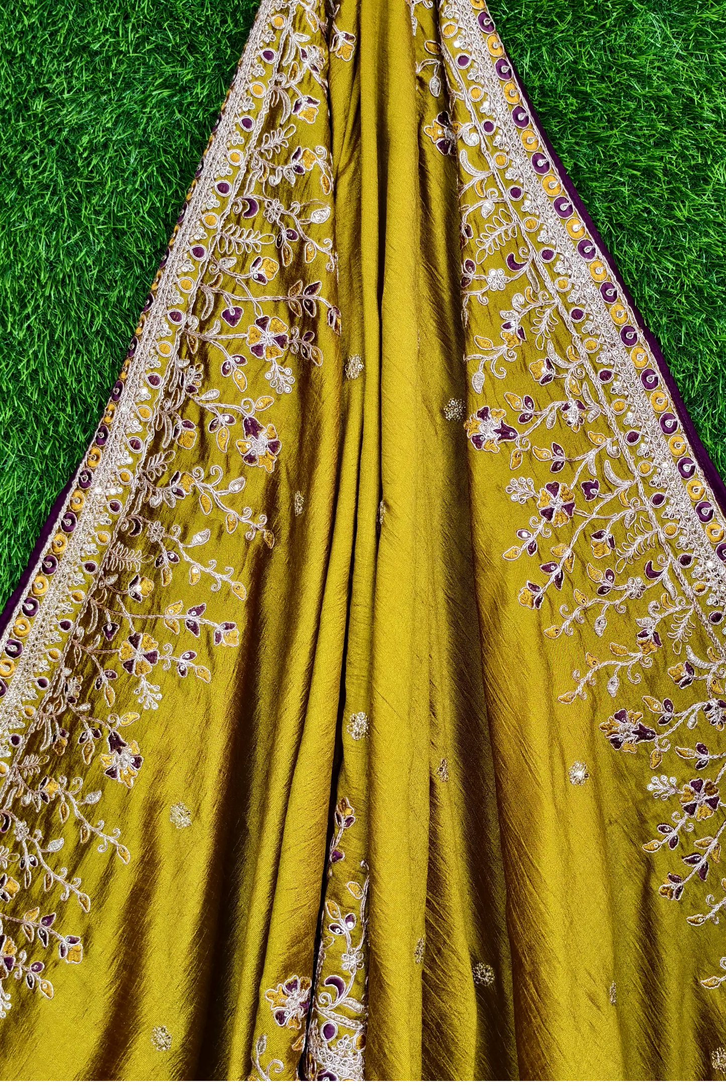 Silk Partywear Anarkali Kurta set With Contrast Duppatta