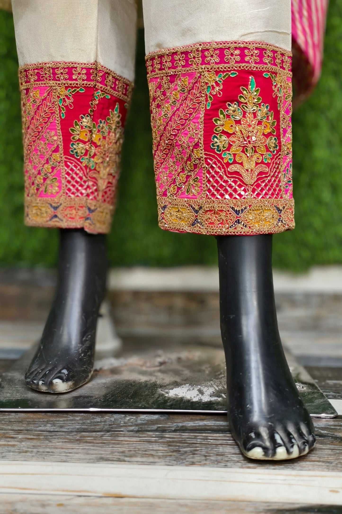 Pure Jacquard Silk Suit With Contrast Printed Duppatta