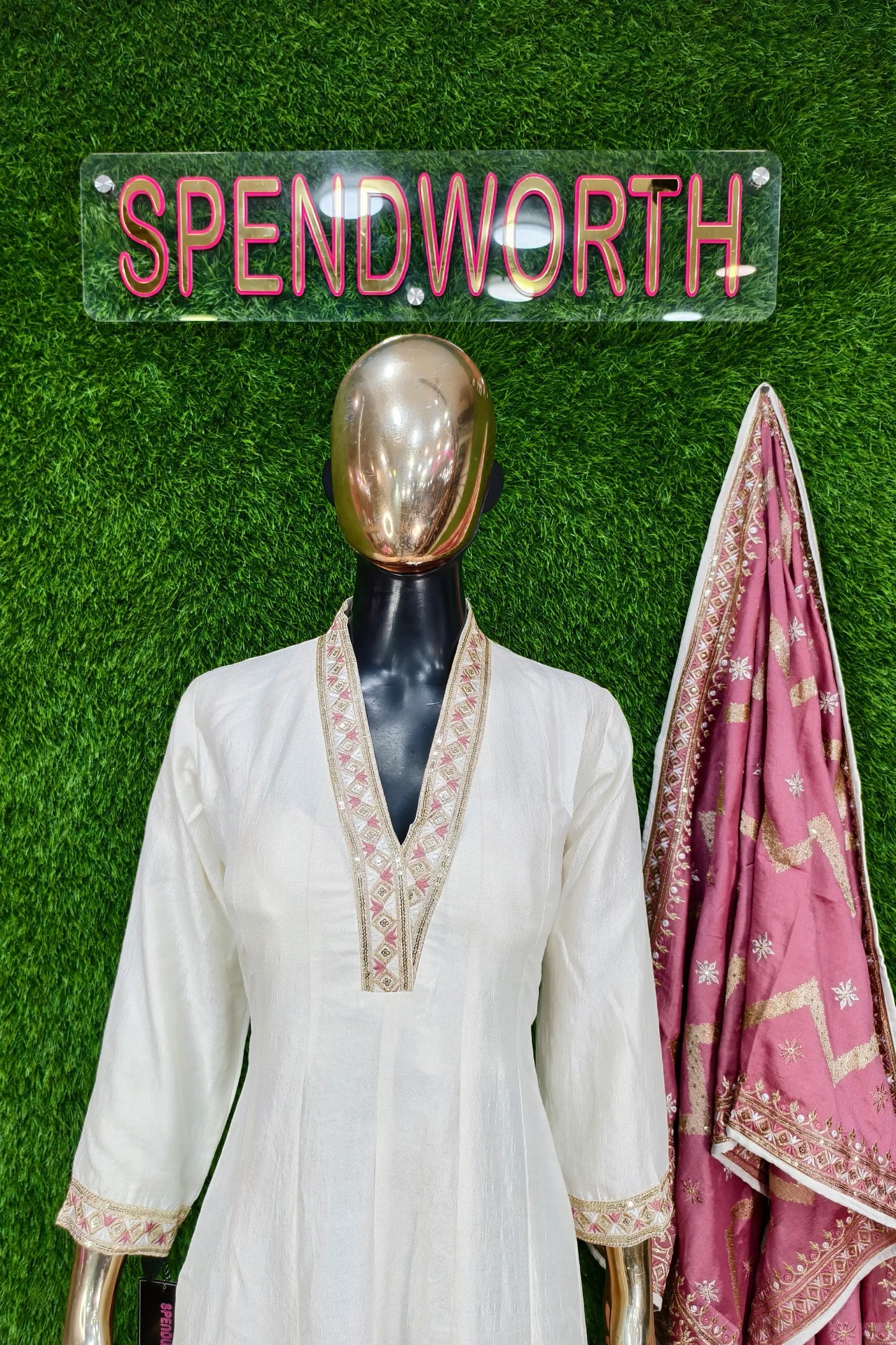 Silk Embroidered Anarkalis With Contrast Duppattas