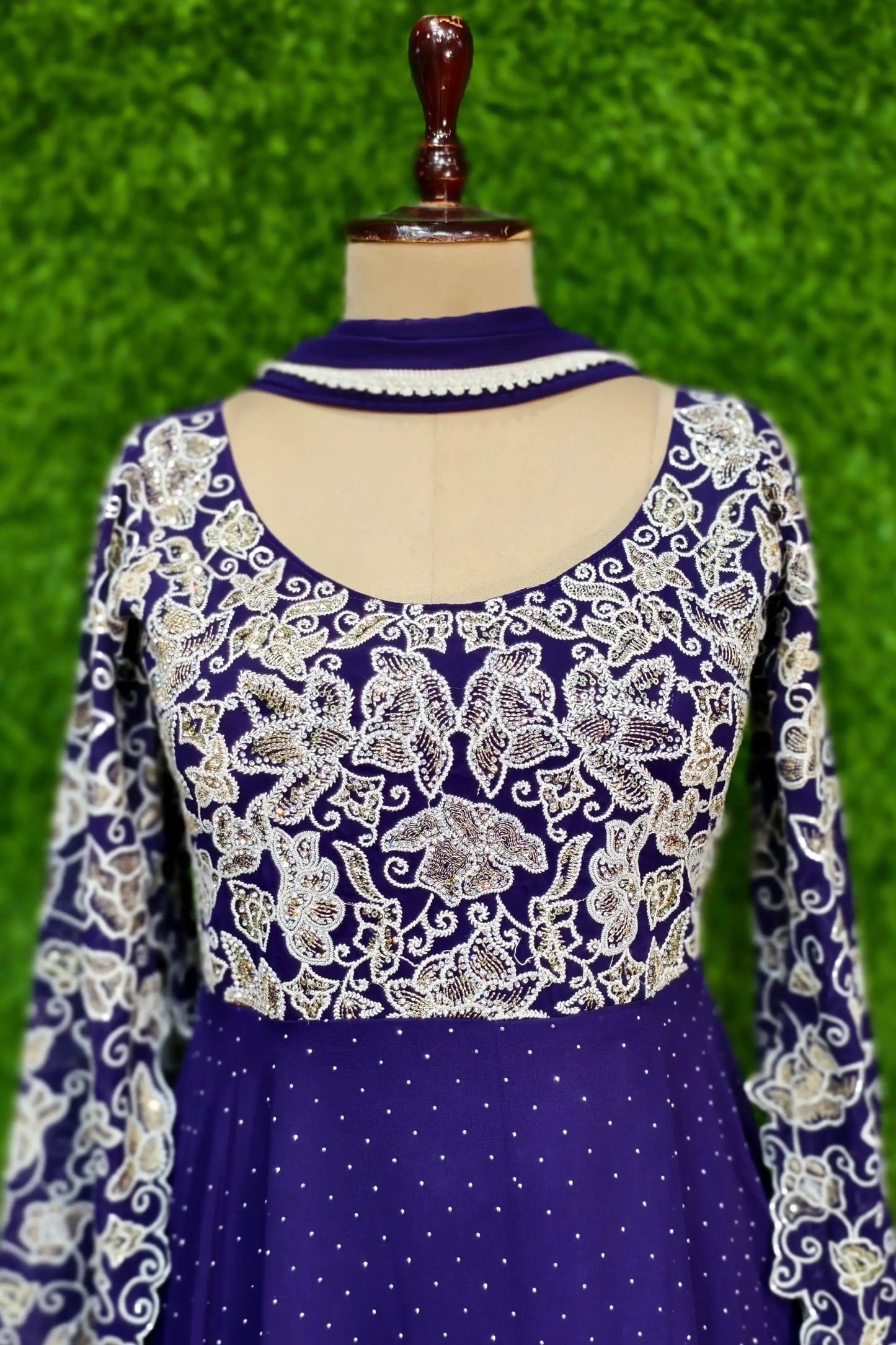 Partywear Designer Long Sleeves Embroidered Anarkali