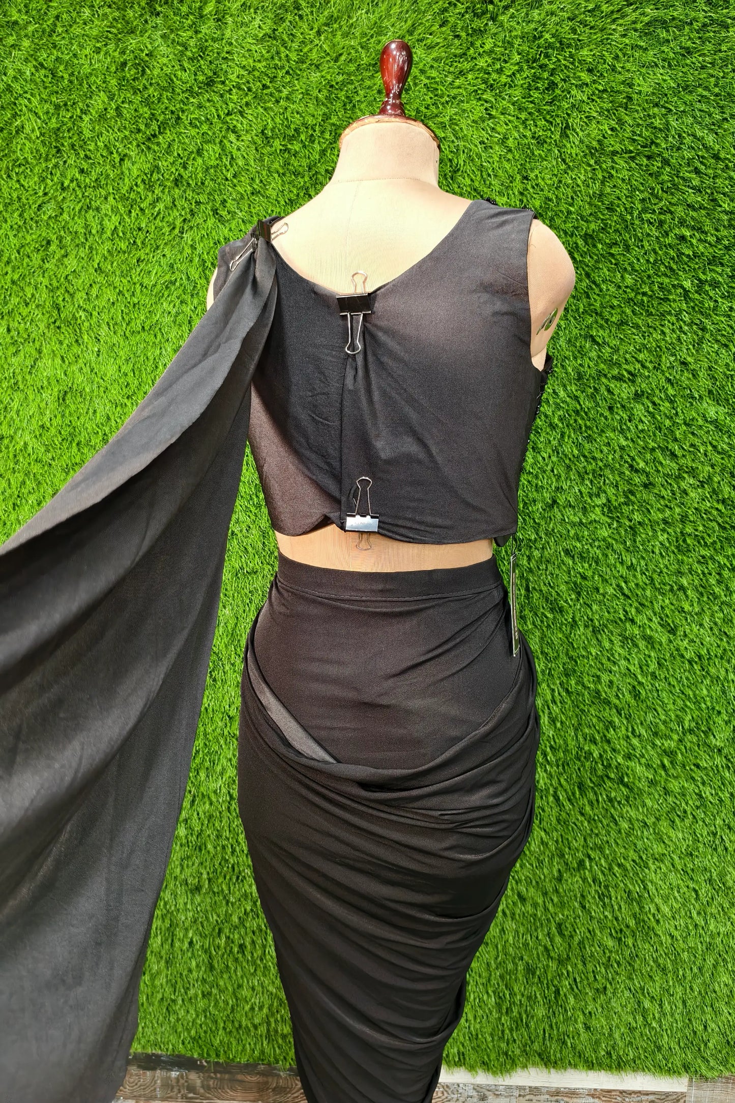 Ready To Wear Drape Saree With Hand Work Blouse