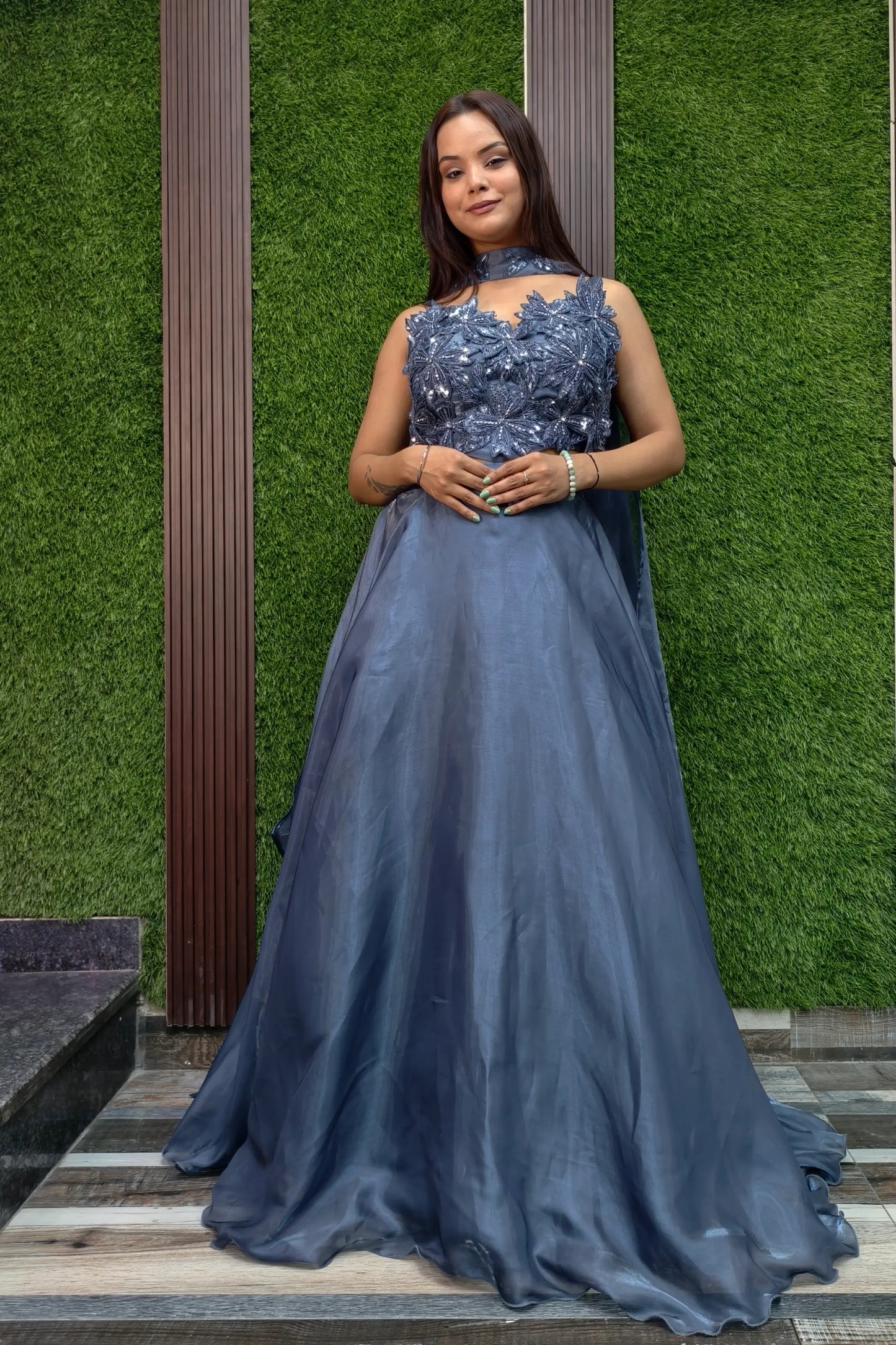 Beautiful Spaghetti Style Designer Lehenga Choli In Organza