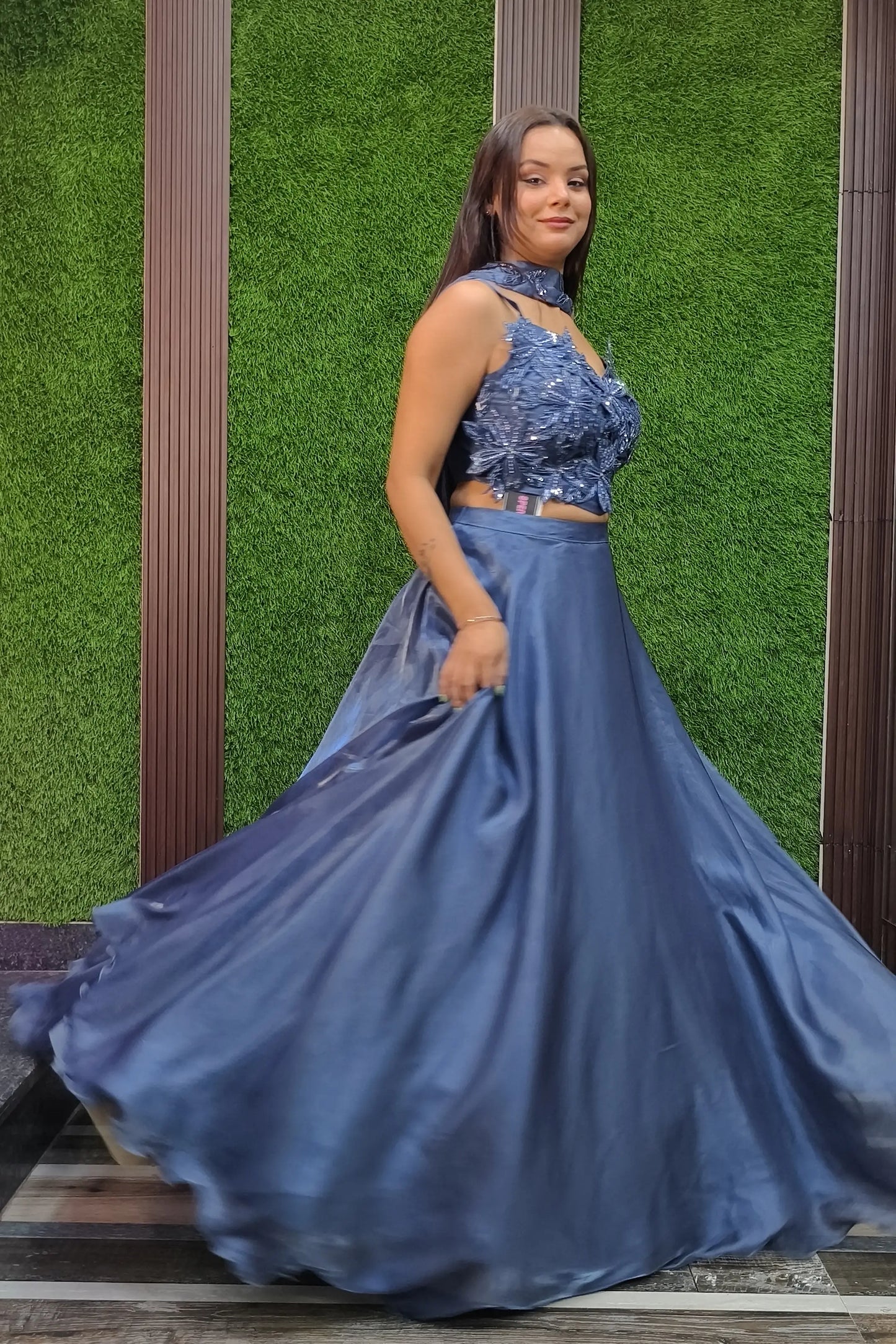 Beautiful Spaghetti Style Designer Lehenga Choli In Organza