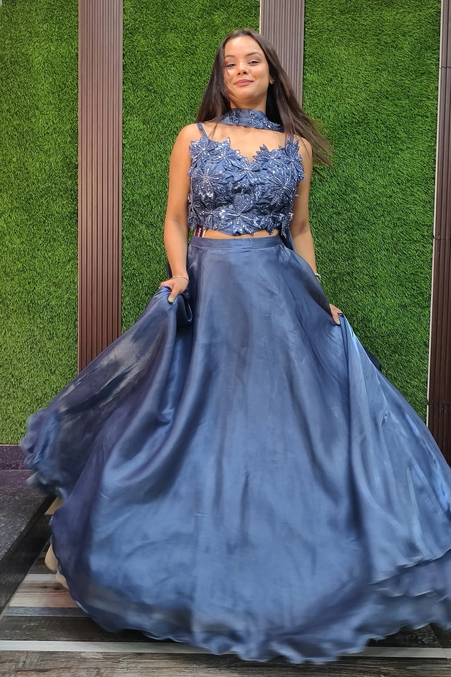 Beautiful Spaghetti Style Designer Lehenga Choli In Organza