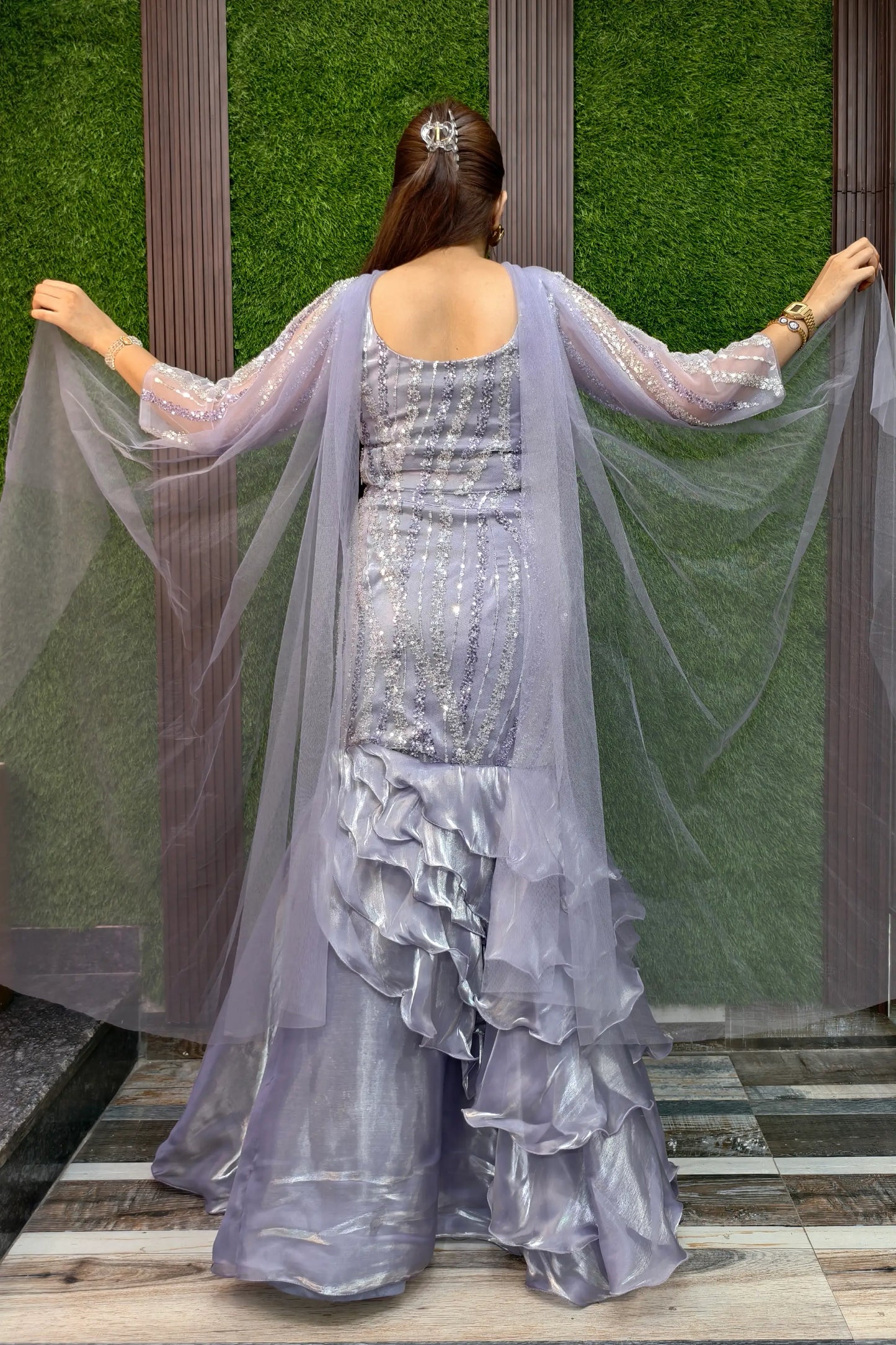 Ruffles Designer Fish Cut Lehenga Choli In Hand Work
