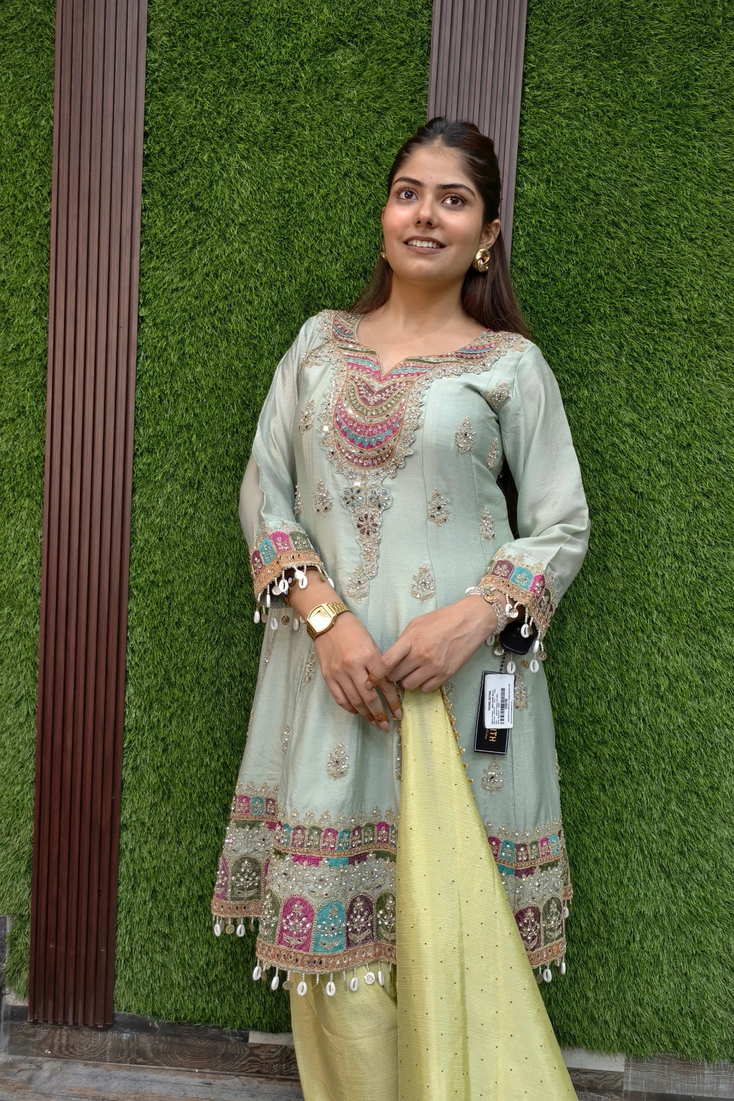 Farshi Salwar Suit With Multi Embroidery Detailing