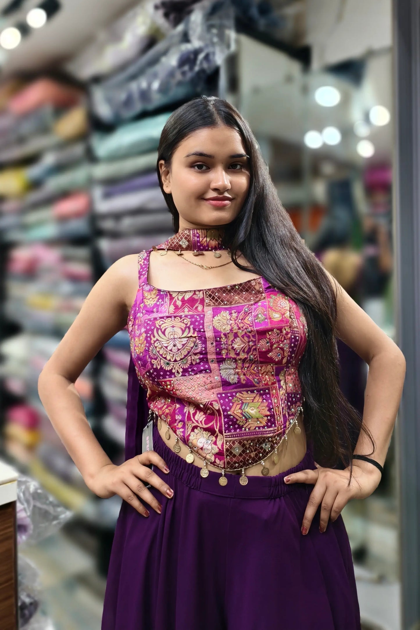Beautiful Crop Top Sharara With Choker Duppatta