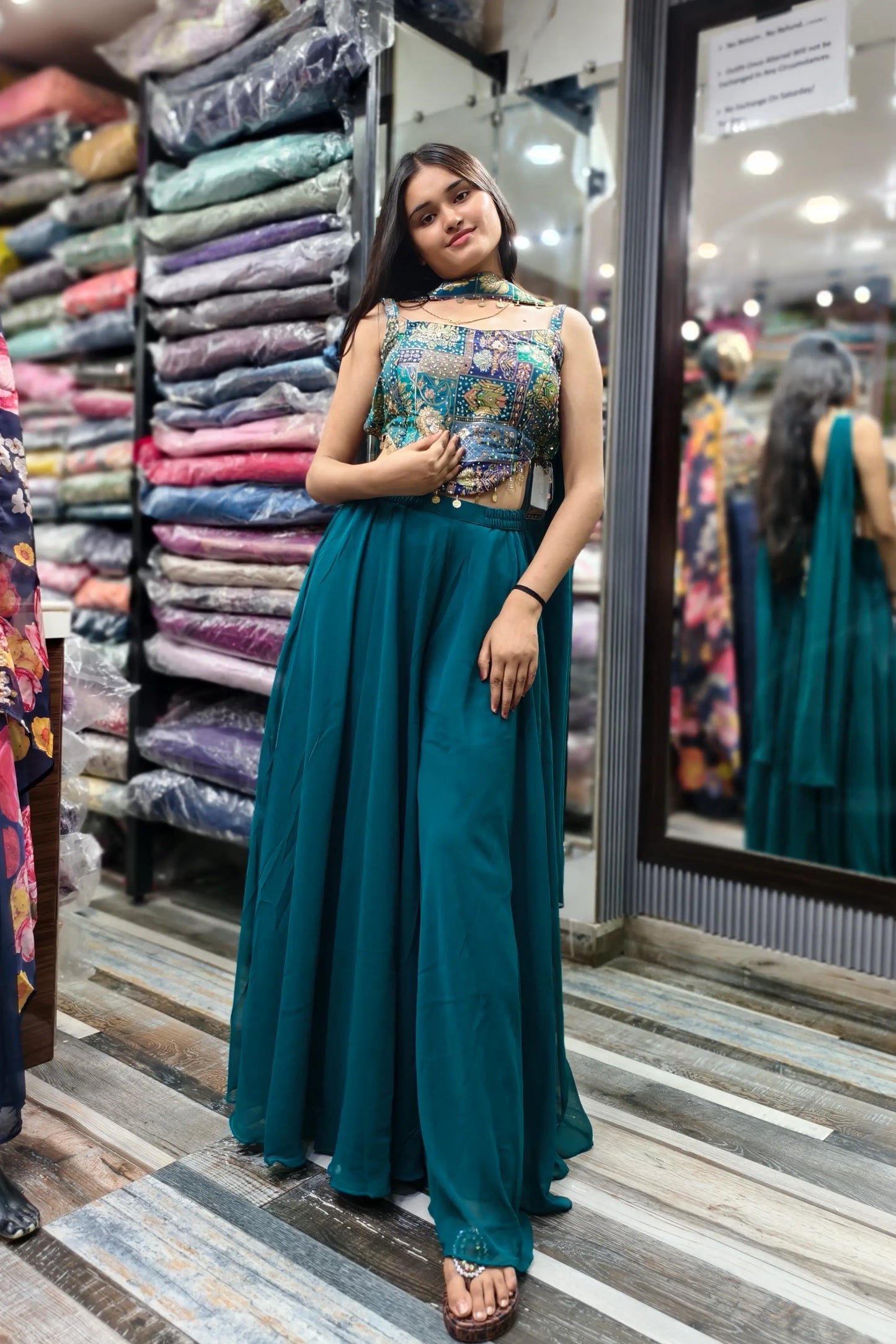 Beautiful Crop Top Sharara With Choker Duppatta