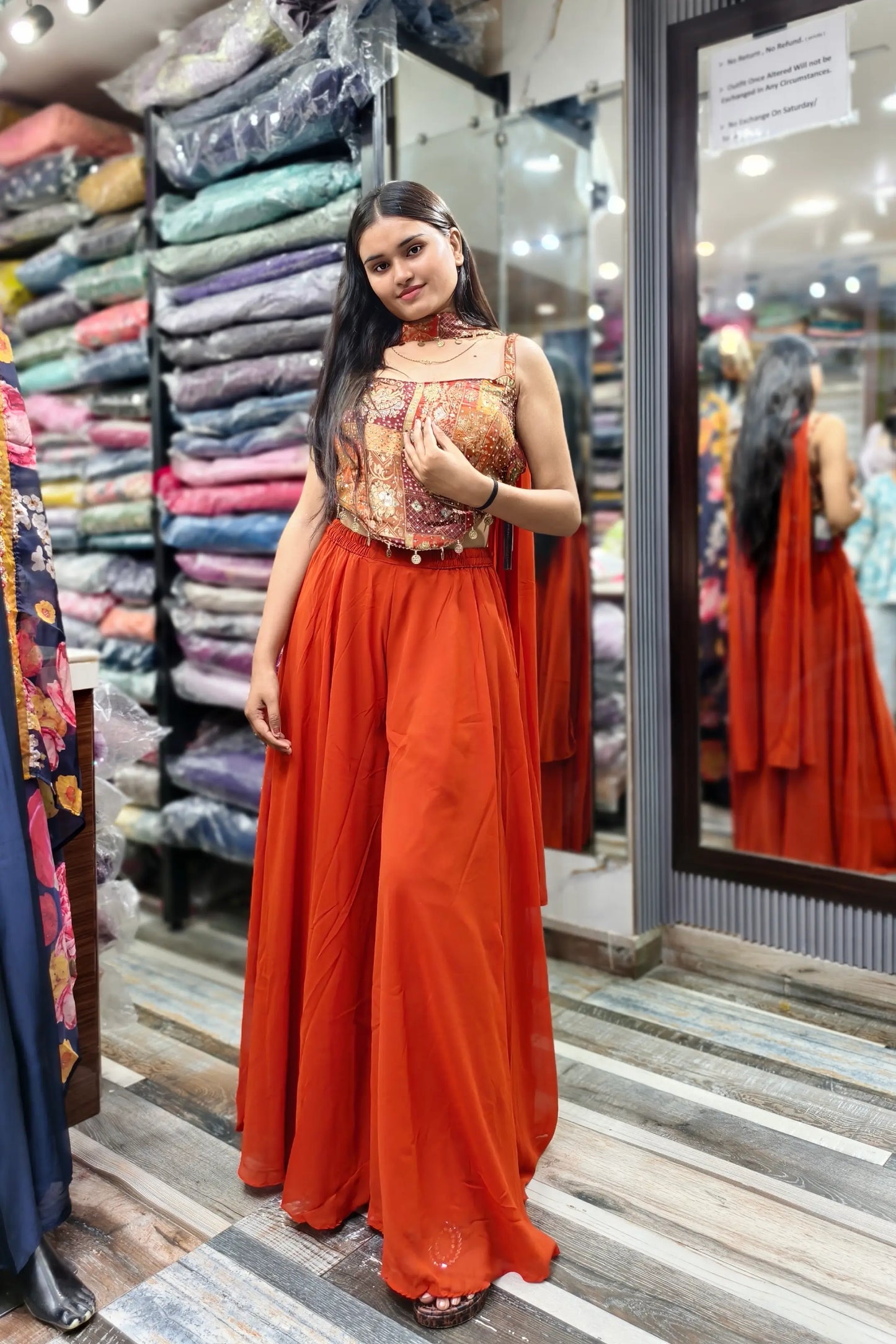 Beautiful Crop Top Sharara With Choker Duppatta