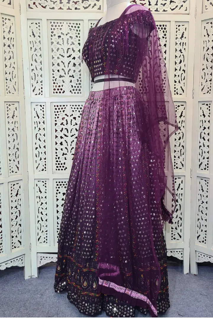 Western Dress In Wine Colour in Tie Die