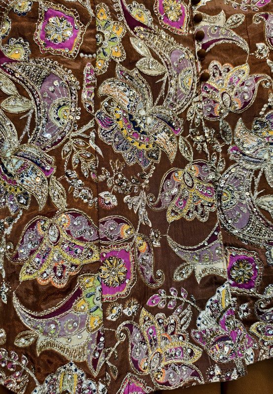 Spaghetti Style Girlish Co-ord Palazzo Suit in Pure Chinnon Silk with Embroidered Shirt and Choker Dupatta