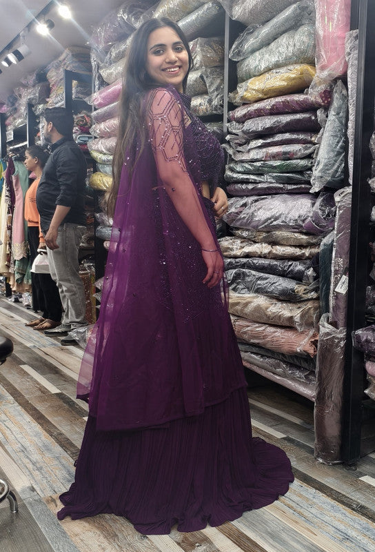 Halter Neck Style Fish Cut Dress with Separate Cape