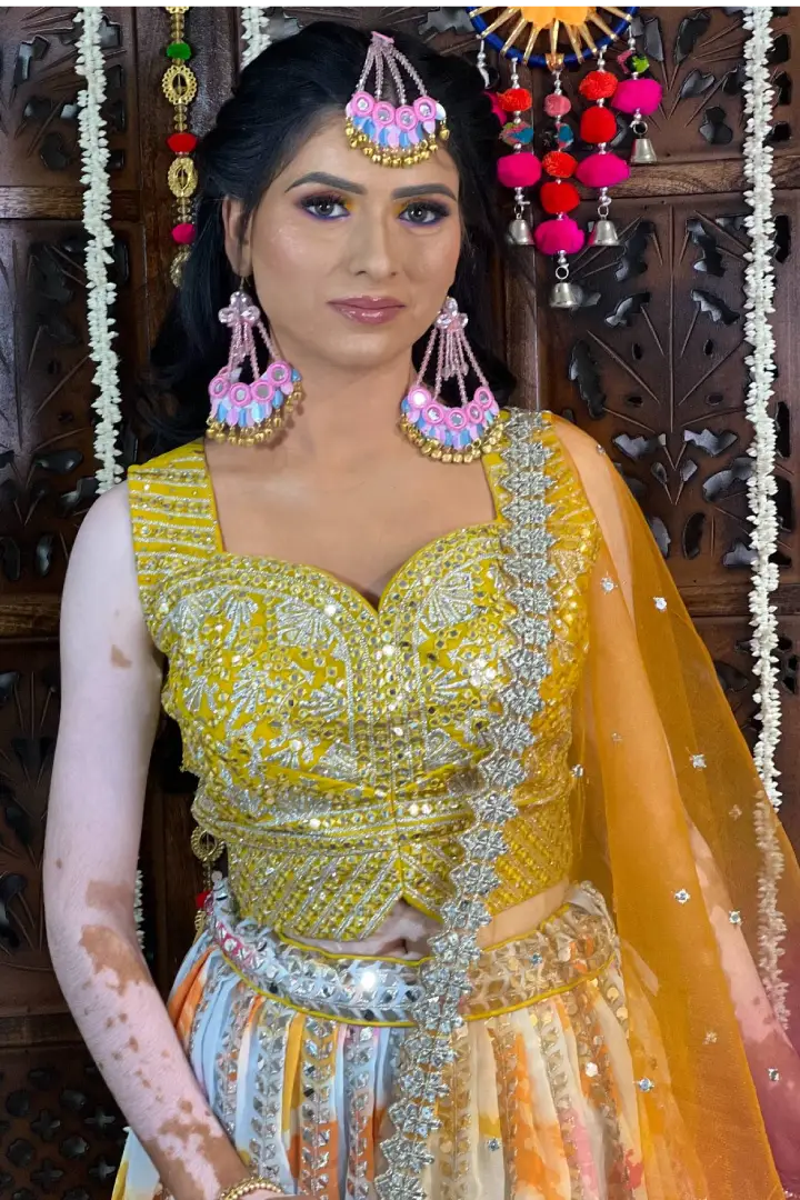 Multi Embroidered Partywear Lehenga Choli In Georgette