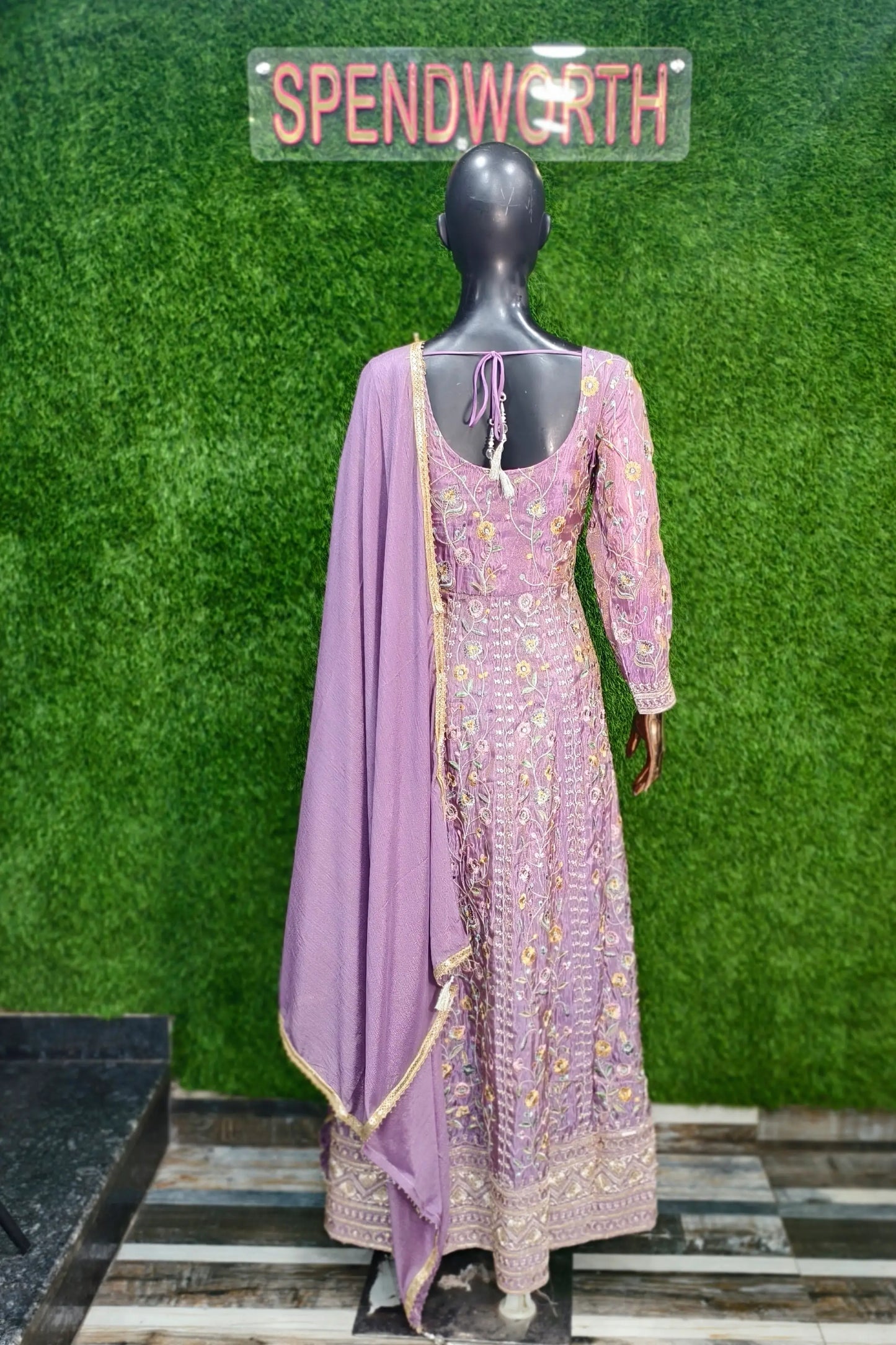 Partywear Front slit Anarkali kurta with pants