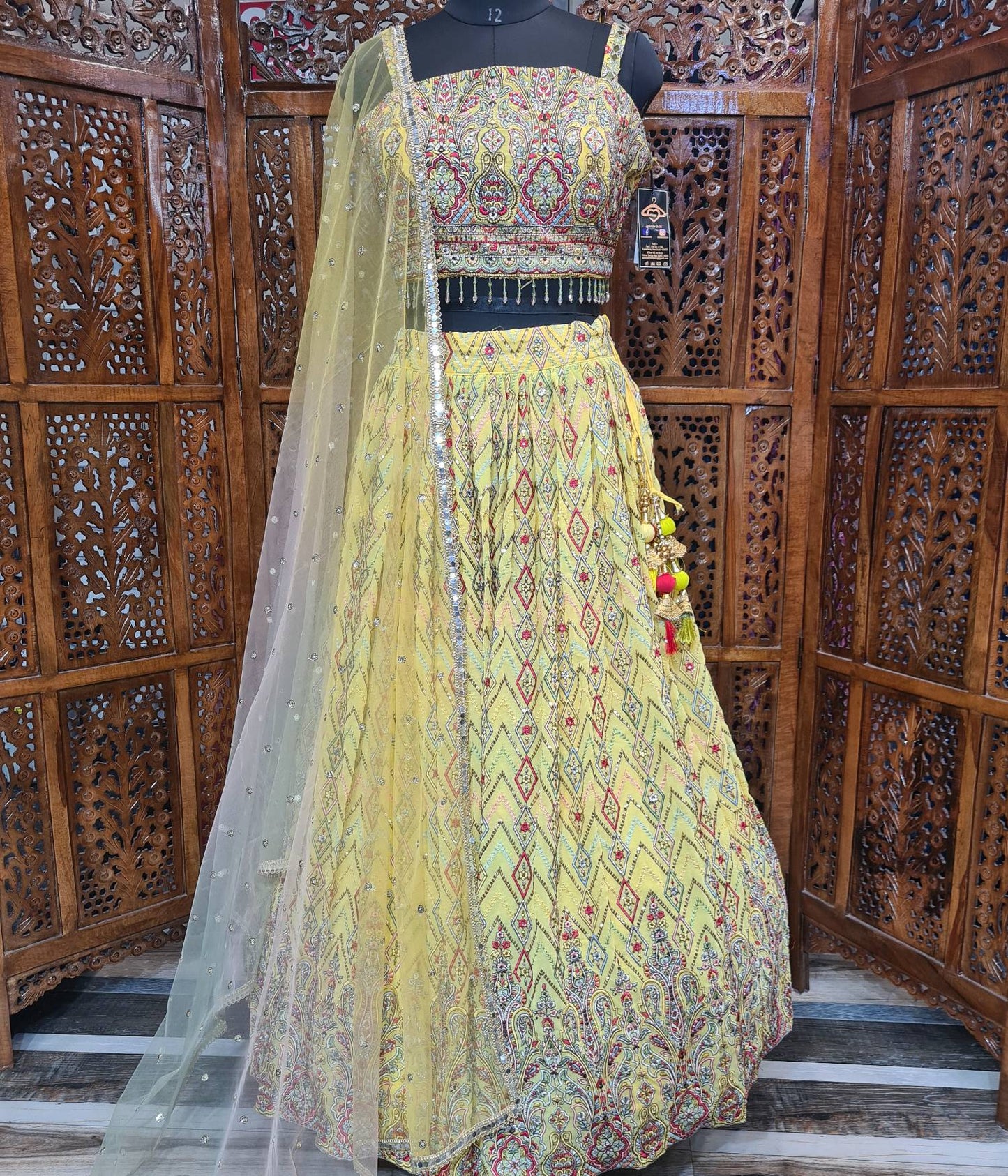 Spagheti Style Lehenga Choli in Yellow-spendworthclothing-Easy-Returns,Free-Shipping,heavy lehengas,indo western lehengas,Item Type_Indo Western Lehenga,Item Type_Light Weight Lehenga,lehenga,LEHENGA-SETS,Light-Weight-Lehengas,multy embroidered,Size_Adjustable,spagheti style,Speedy-Deliveries,thread work