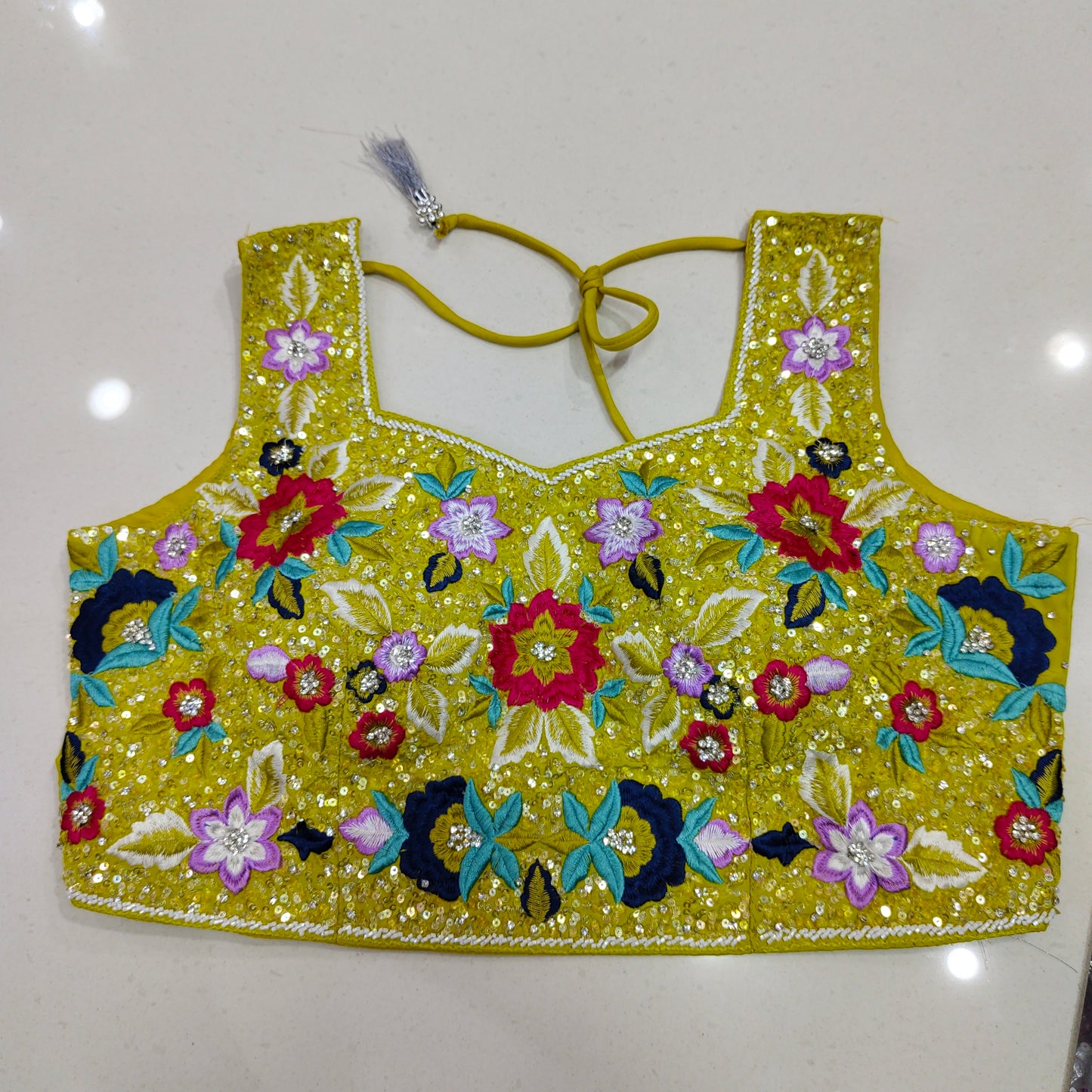 Partywear Indo Western Dress With Shrug With Multi Embroidered Crop Top