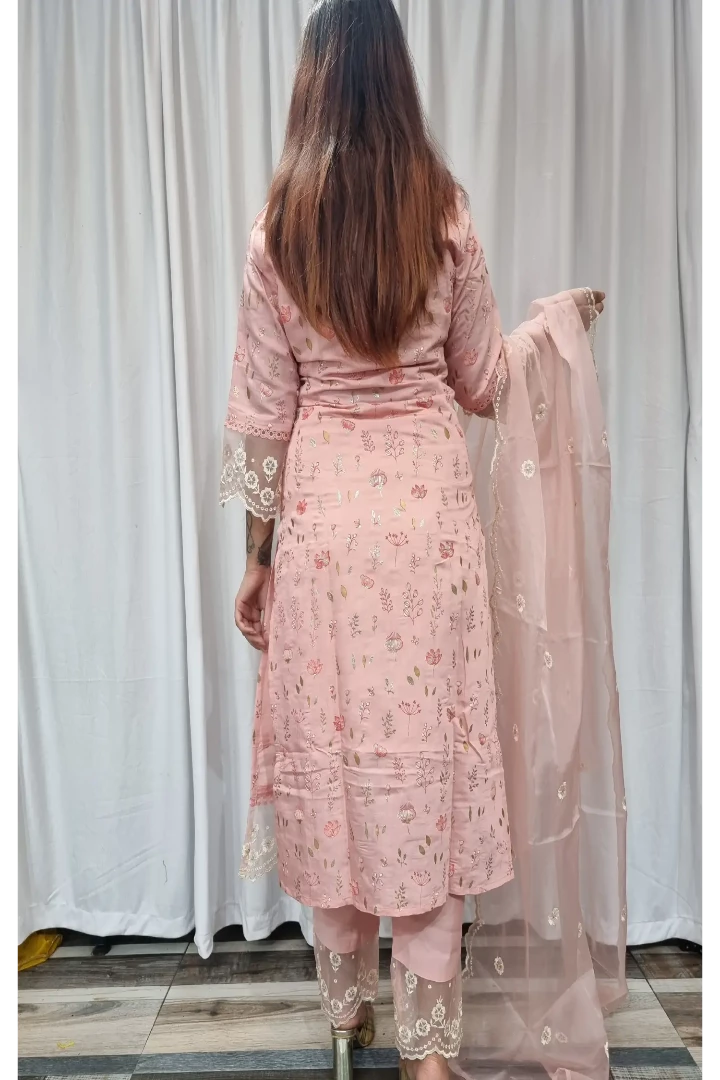 Straight Muslin Kurta Set With Organza Duppatta In Pink-spendworthclothing-Color_Pink,Cotton-Suits-sets,cottonsuit sets,Item Type_Cotton Suits Sets,Item Type_Plazo Suits,Material_Muslin,Material_Organza,Plazo-Suits,printed,SUIT SET,SUIT-SETS