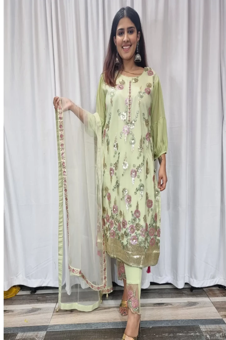 Straight Partywear Kurta Set With Duppatta In Pista Green-spendworthclothing-Color_Green,Color_Multi,Color_Pista Green,Cotton-Suits-sets,cottonsuit sets,Item Type_Cotton Suits Sets,Item Type_Plazo Suits,Kurta Sets,multy embroidered,Plazo-Suits,SUIT SET,SUIT-SETS