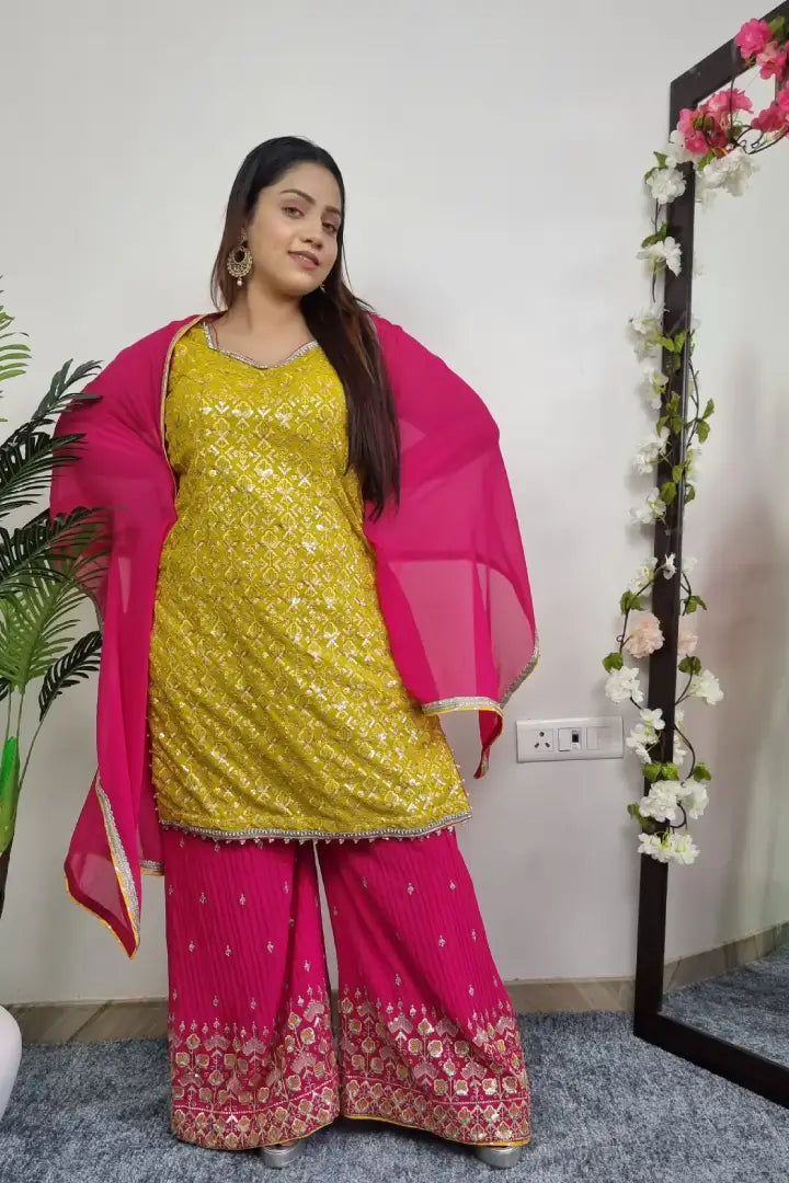 yellow suit with contrast dupatta – Page 32 – Joshindia
