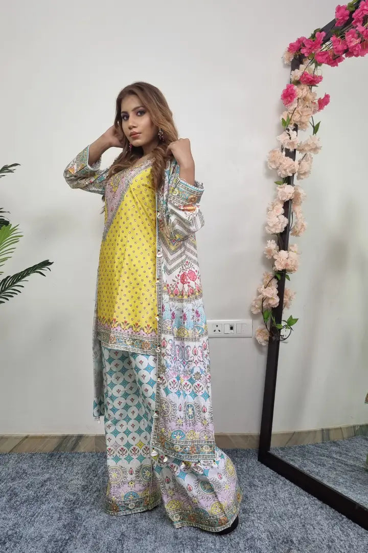 Plazo suit with long shrug online