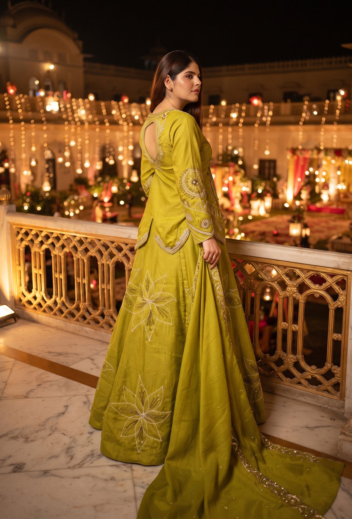 Designer Indo Western Lehenga with Embroidered Shirt and Dupatta