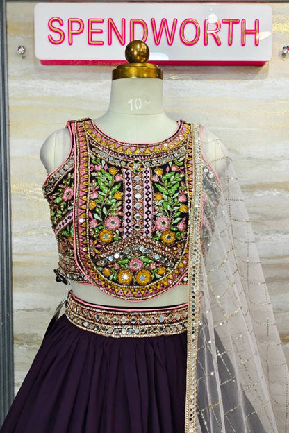 Designer Choli Multi Embroidered Lehenga Set In Yellow