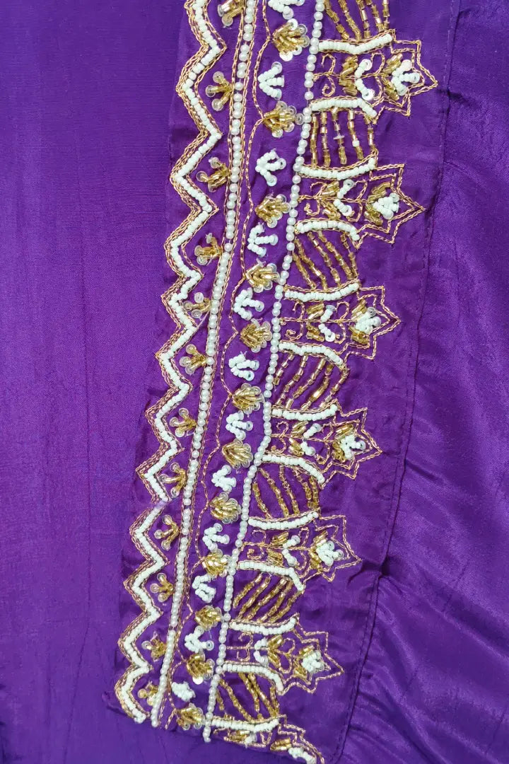 Indo Western 3 Piece Dress with Shrug In Purple