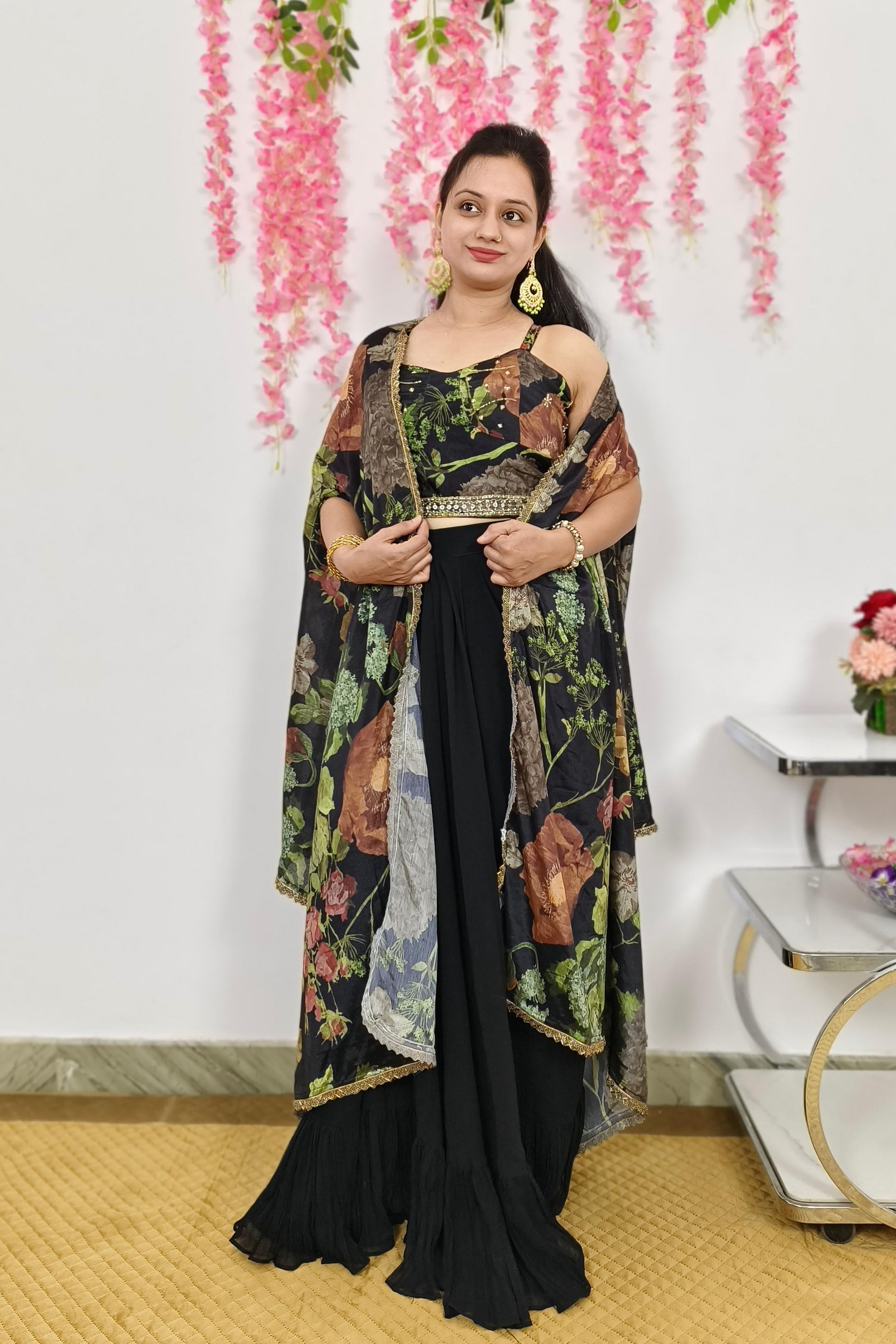 Piece Western Fashion Dresses Three Piece Designer Indo Western