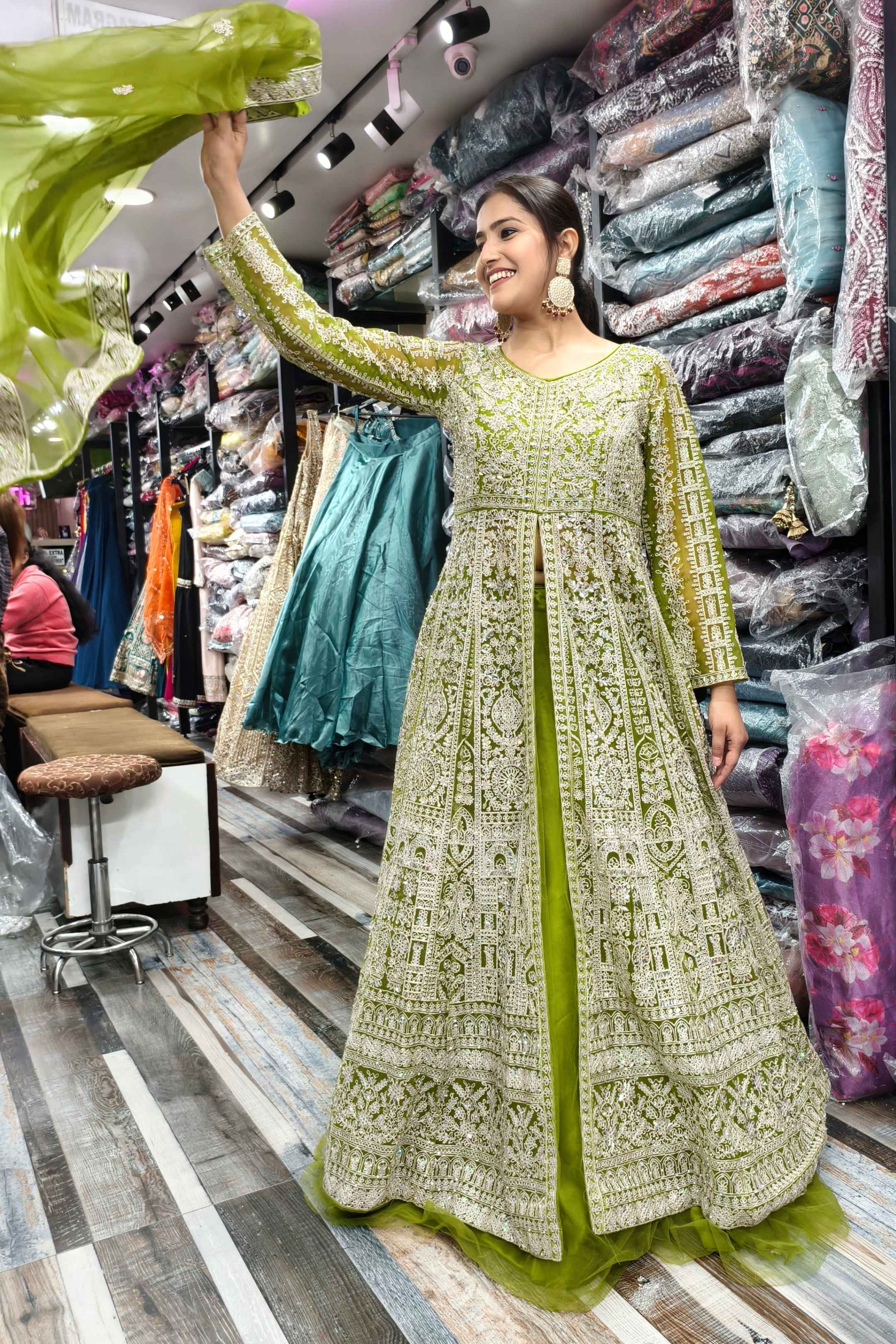 front cut anarkali dress Front Slit Anarkali