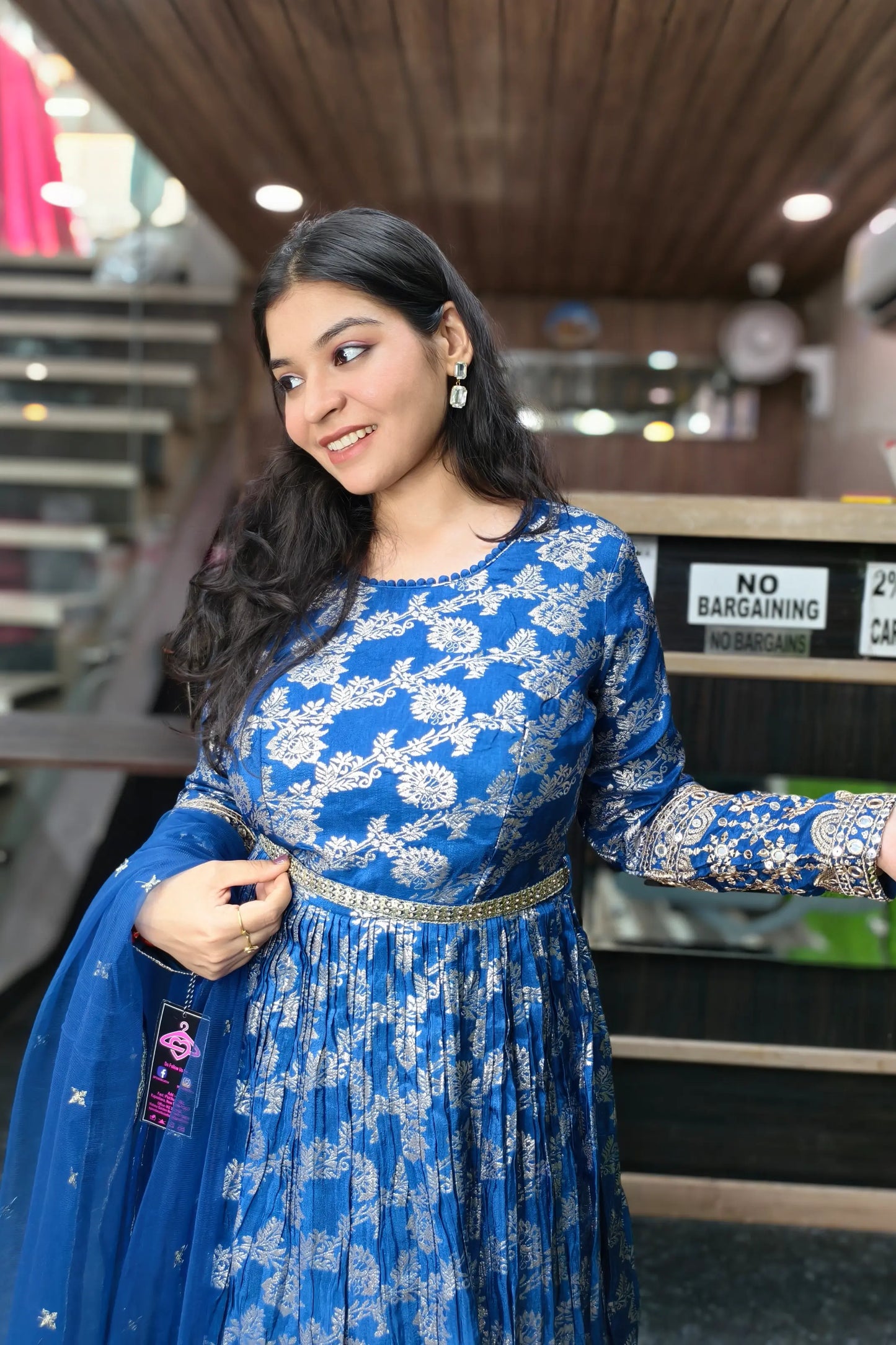 Beautiful Anarkali Dress With duppatta In  Pure Banarasi