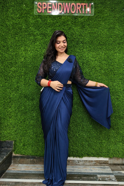 Ready to Wear Drape Dress In Hand Work Full Sleeve Blouse
